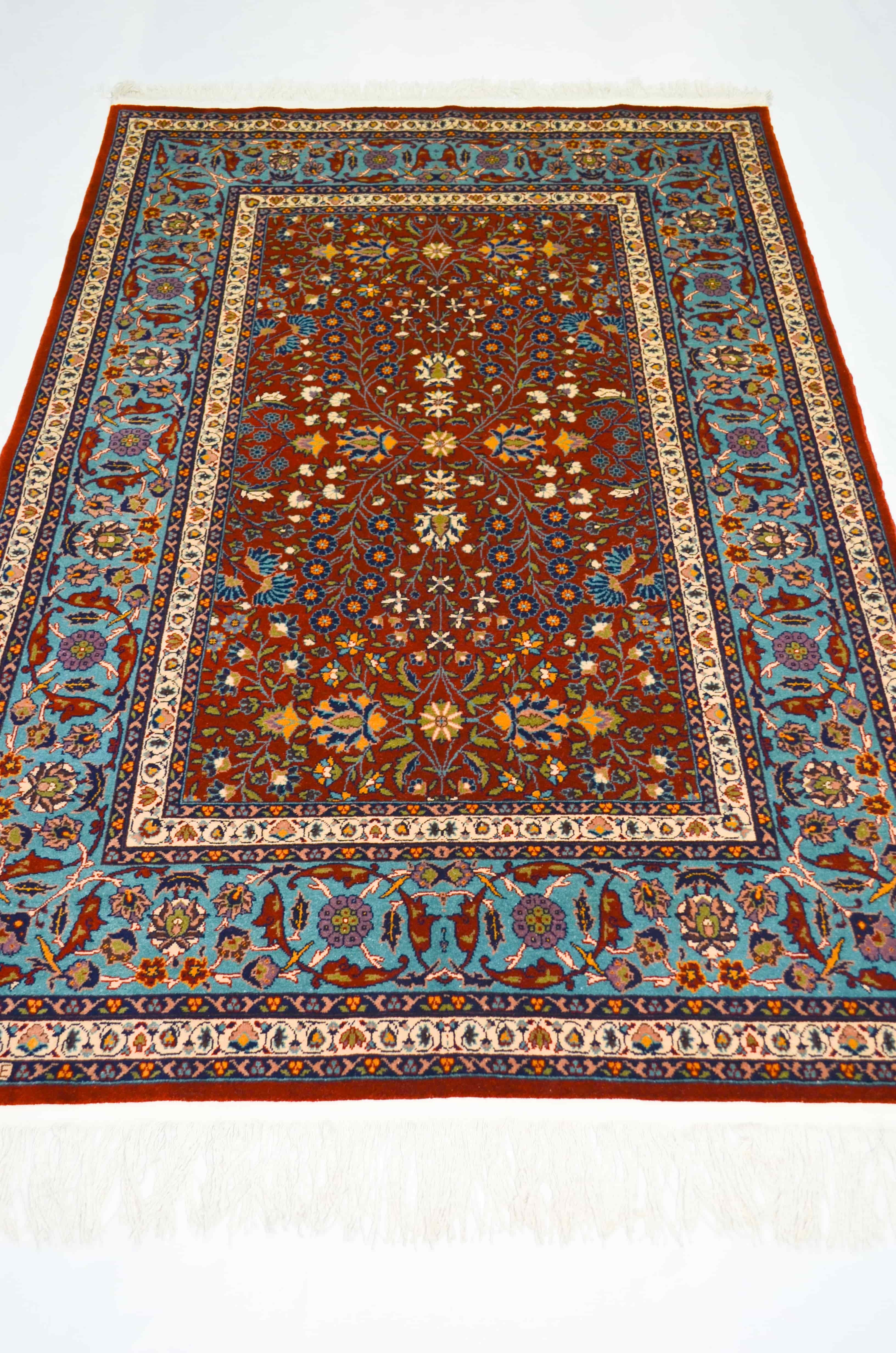 Yedidağın Çiçeği Desenli Bordo Renk Yünden El Dokuma Hereke Halısı 116x170 cm (1.92 m²)