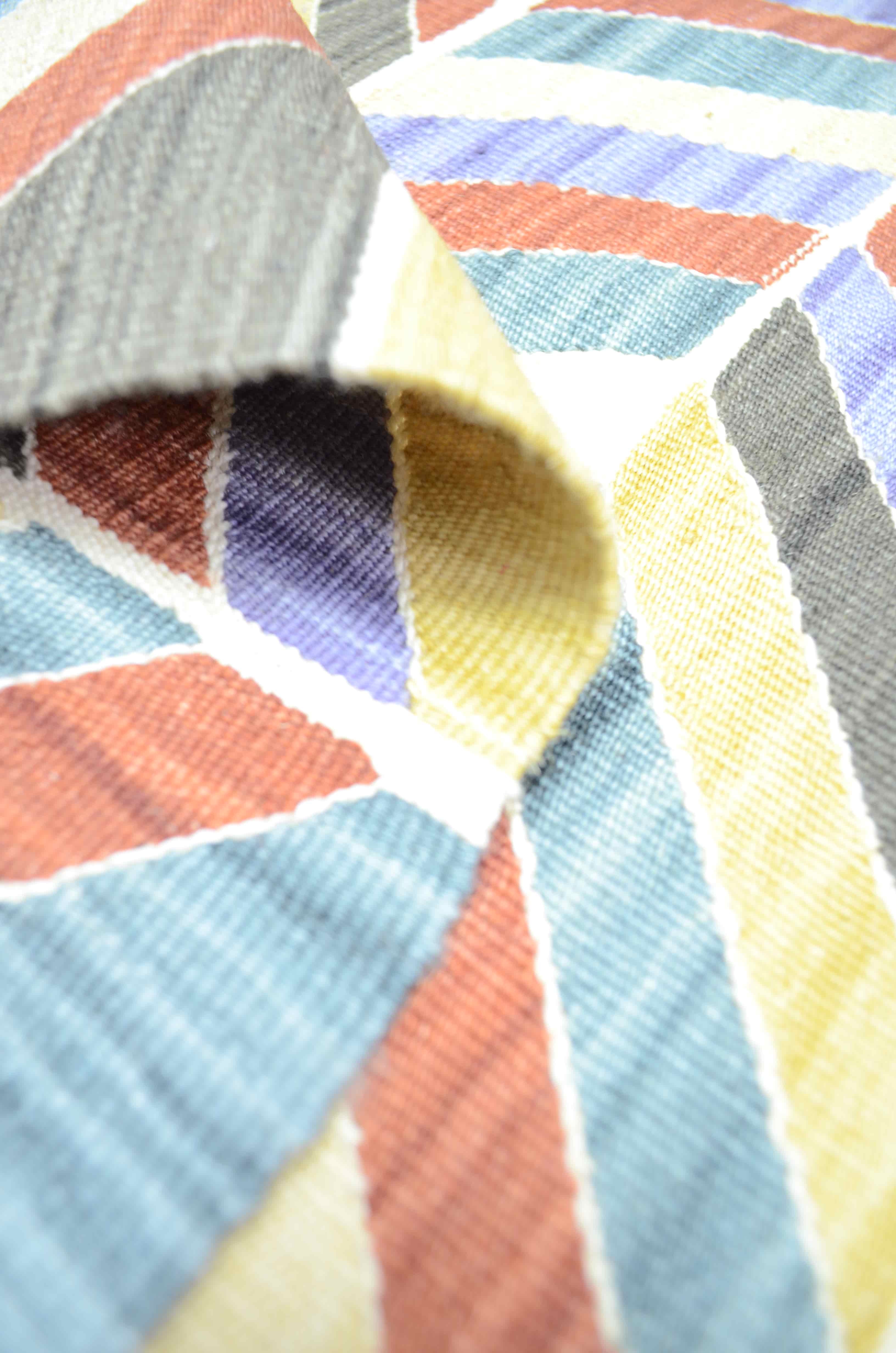 Uşak El Dokuma Renkli ve Zikzak Desenli Kilim Yolluk 60x170 cm (1,02 m²)