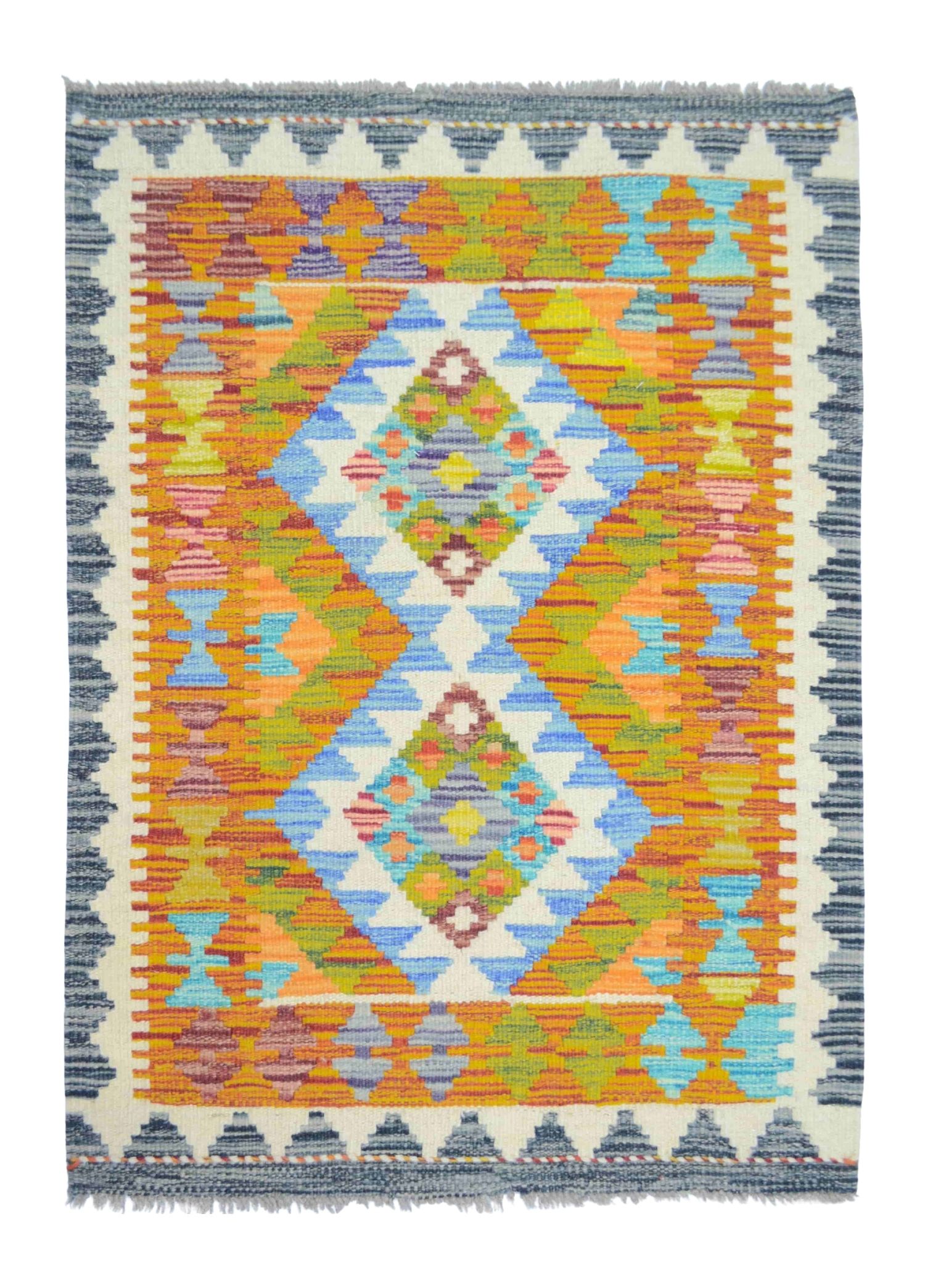 El Dokuma Renkli Afgan Kilim 60x90 cm (0.54 m²)