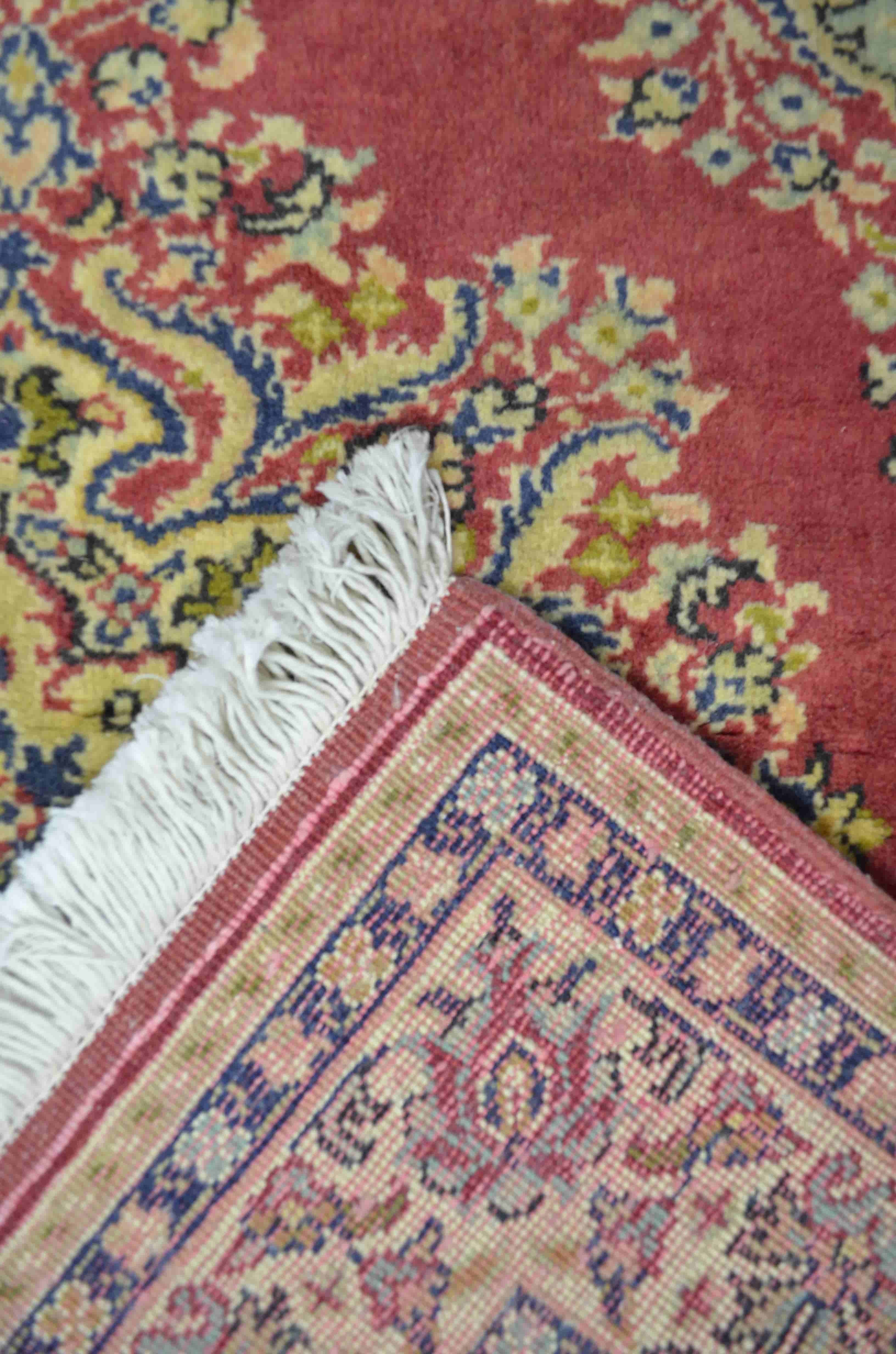 El Dokuma Kırmızı ve Altın Renk Kayseri Bürüngüz Halısı 94x116 cm (1.09 m²)