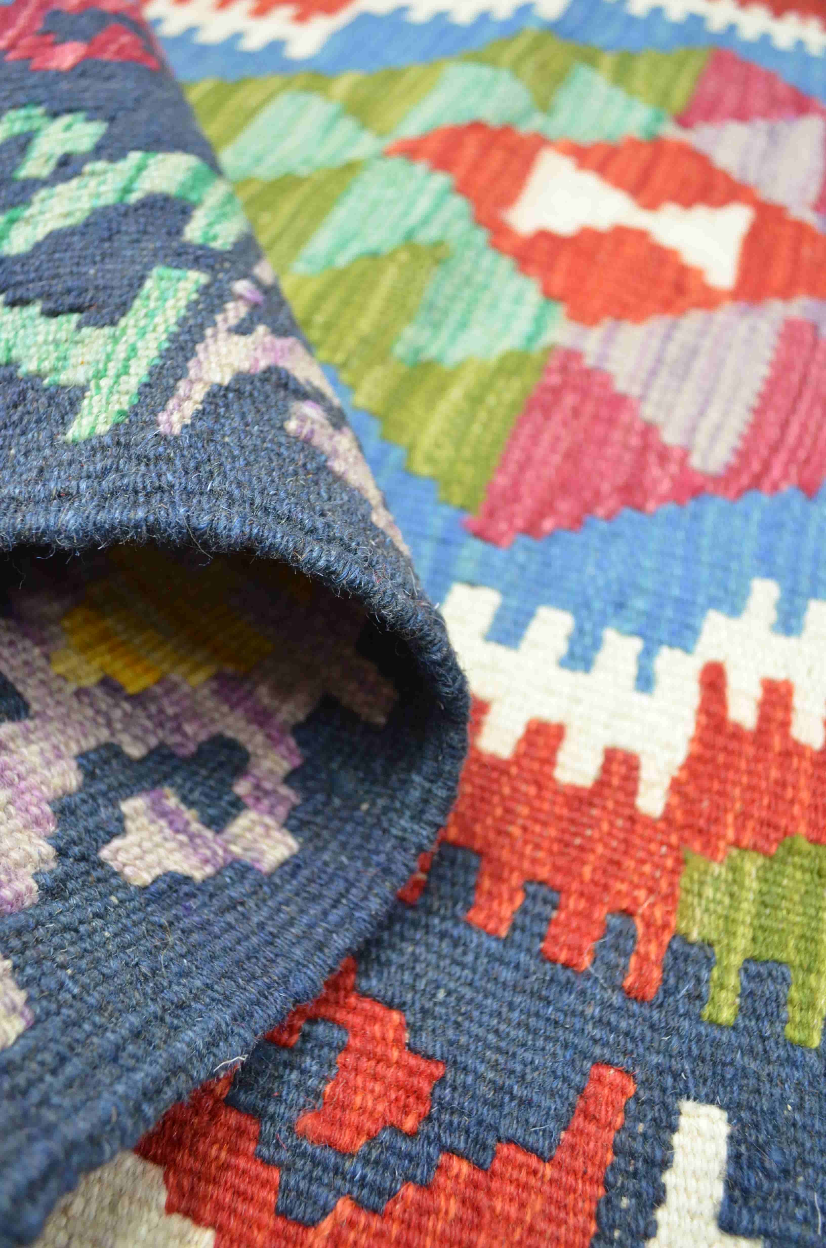 Yün İplikten El Dokuma Afgan Kilim 80x115 cm (0.92 m²)