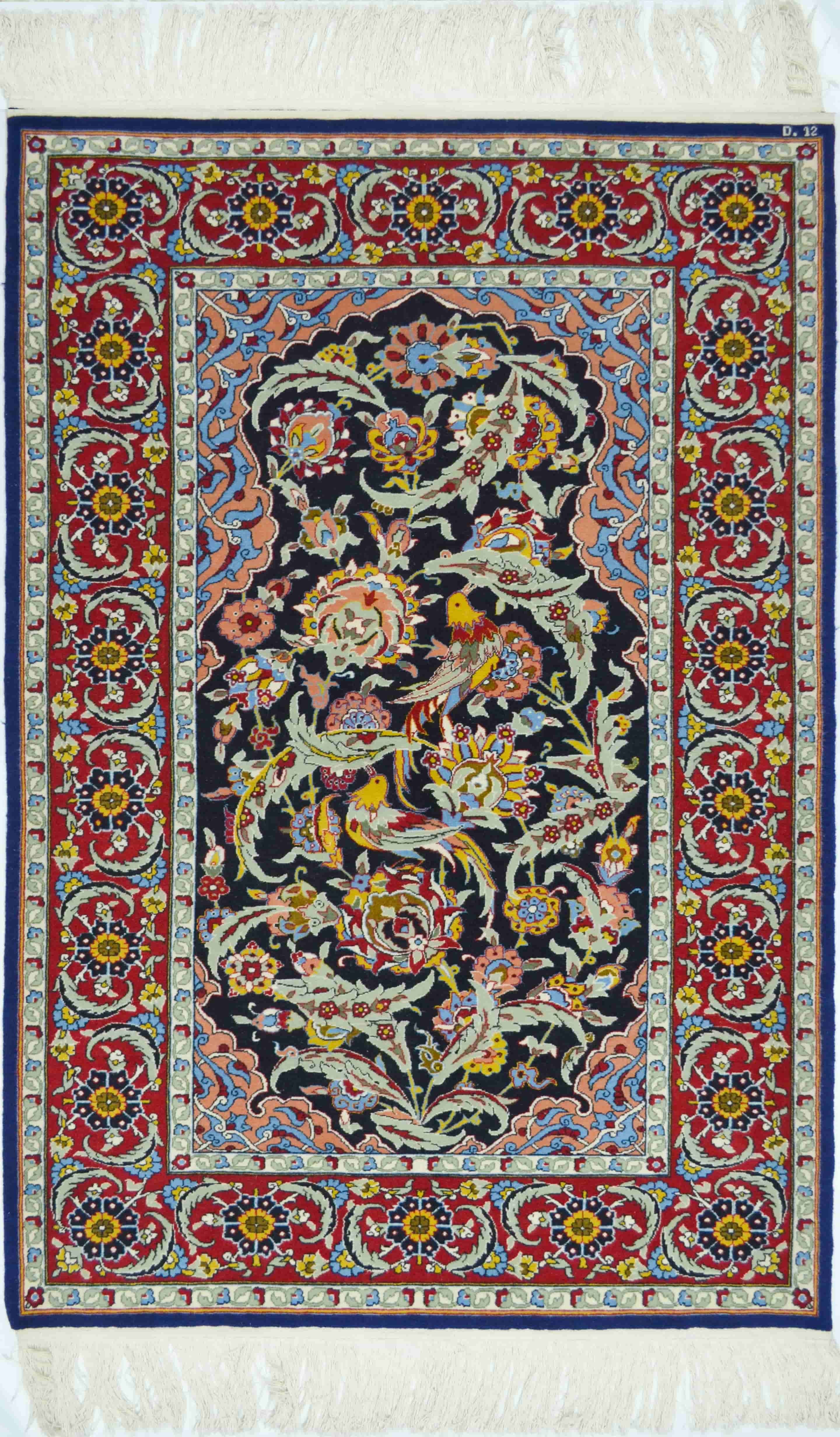 Mihraplı ve Kuş Desenli El Dokuma Hereke Halısı 120x196 cm (2.35 m²)