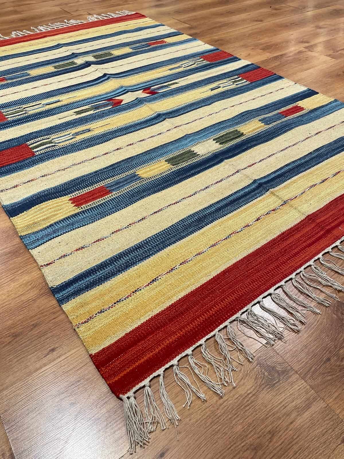 Etnik Desenli El Dokuma Pamuk Kilim (120x180 cm, 2.16 m²)