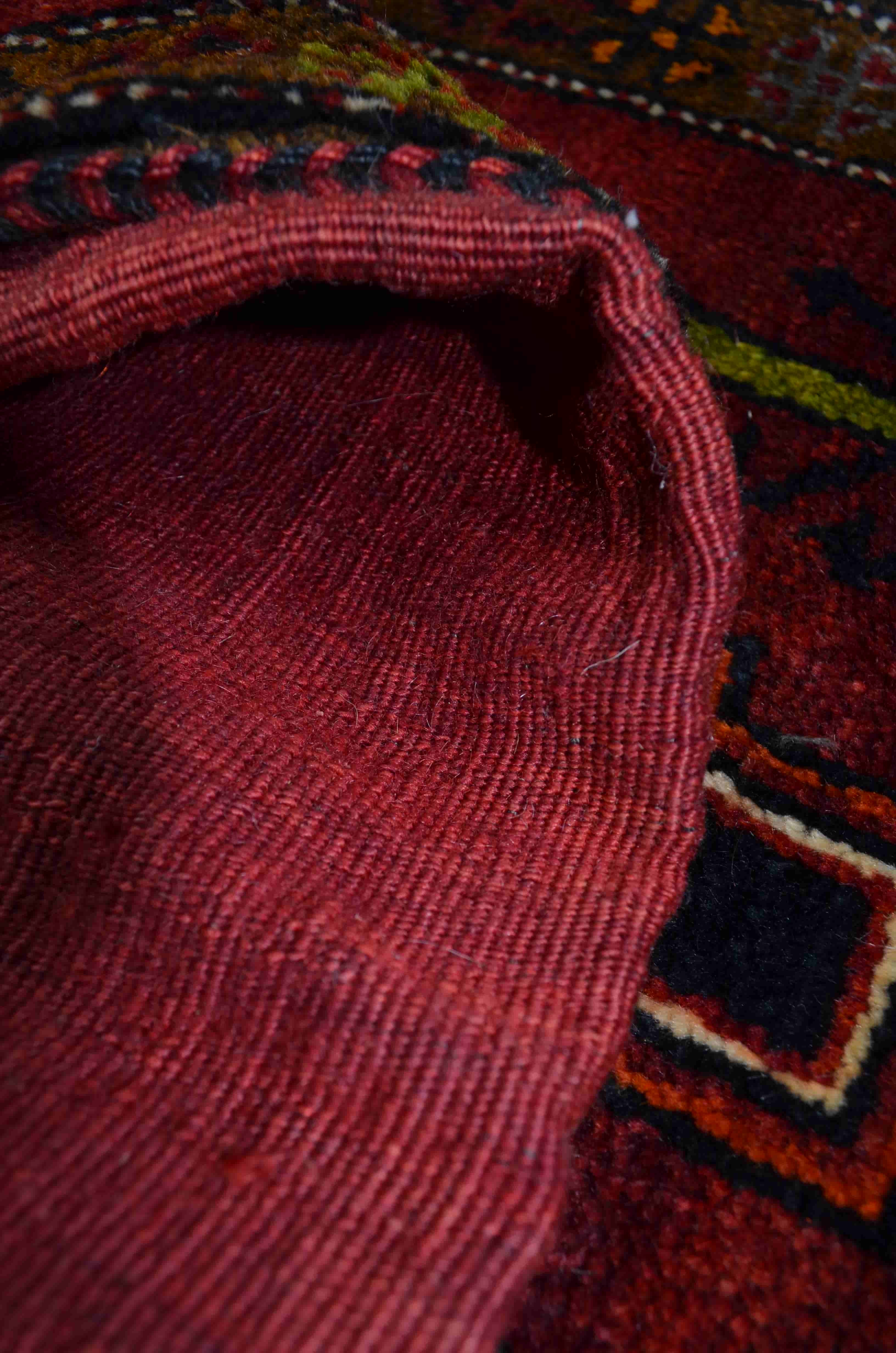 Vintage Sivas Kangal El Dokuma Kırmızı Renk Yün Yastık Kilim 58x94 cm (0,55 m²)