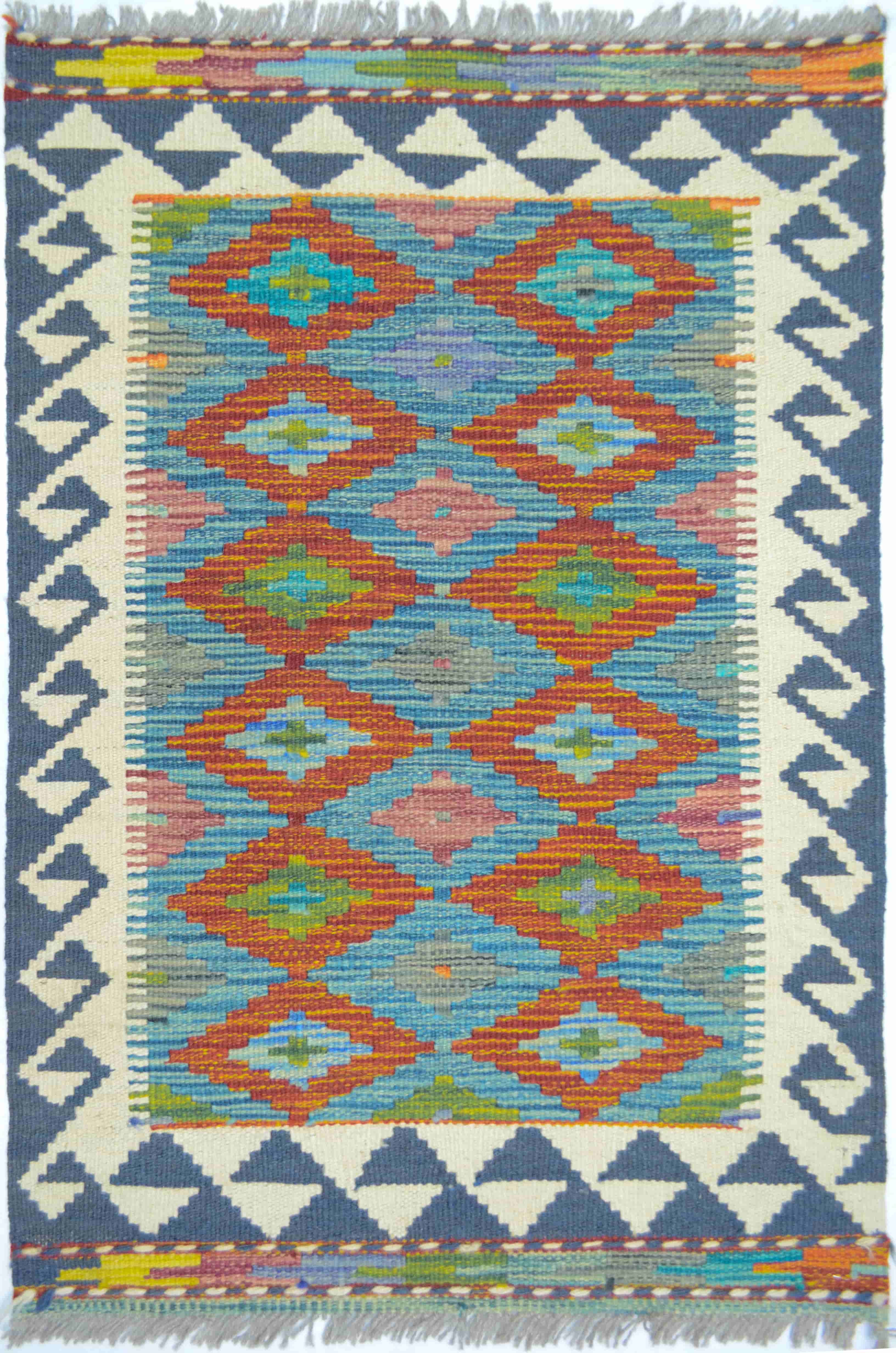 El Dokuma Renkli Afgan Kilim 60x90 cm (0.54 m²)