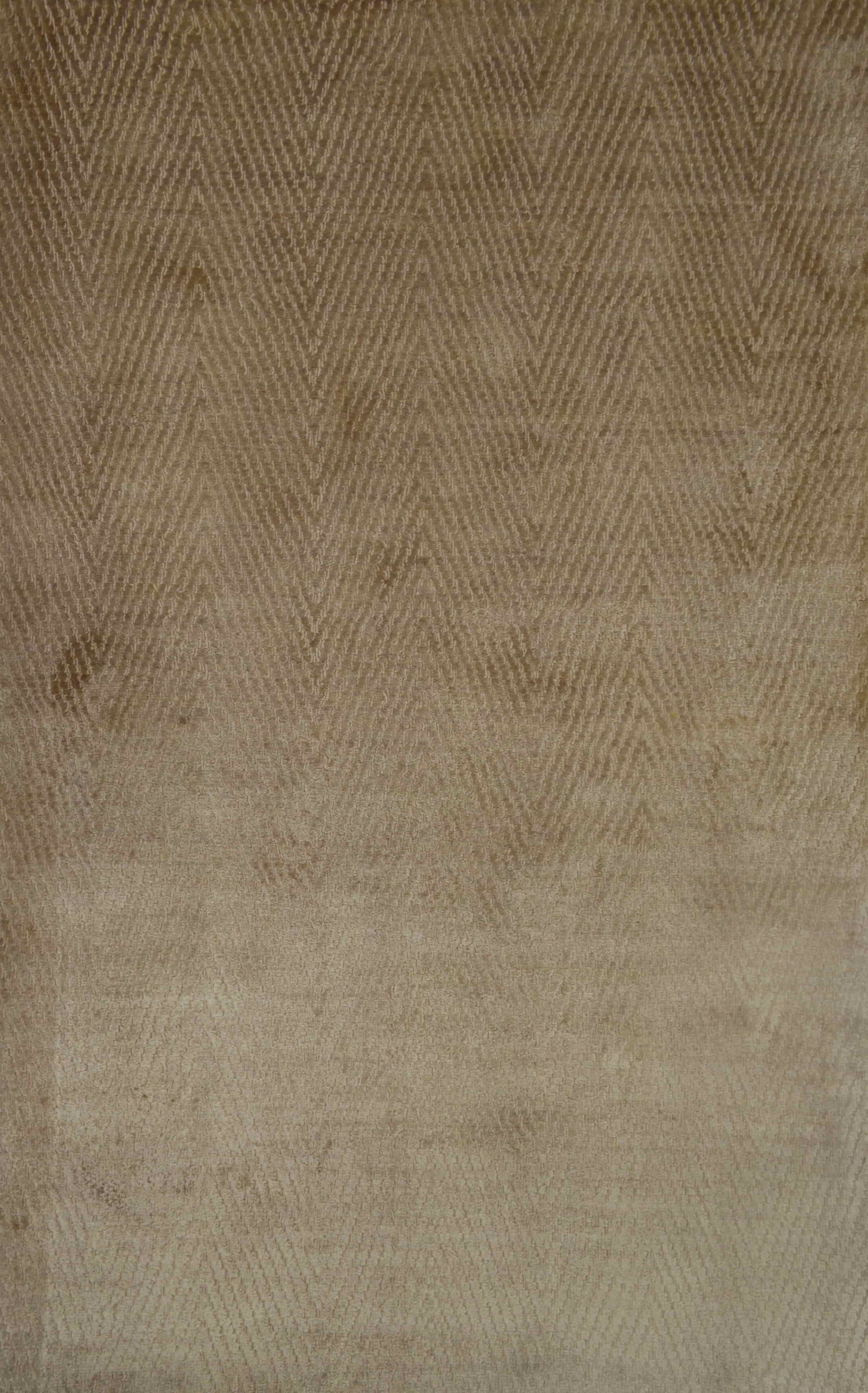 Nüans Kahverengi İpek Görünümlü Zigzag Desenli Viskoz Modern El Dokuma Halı 80x150 cm (1.2 m²)