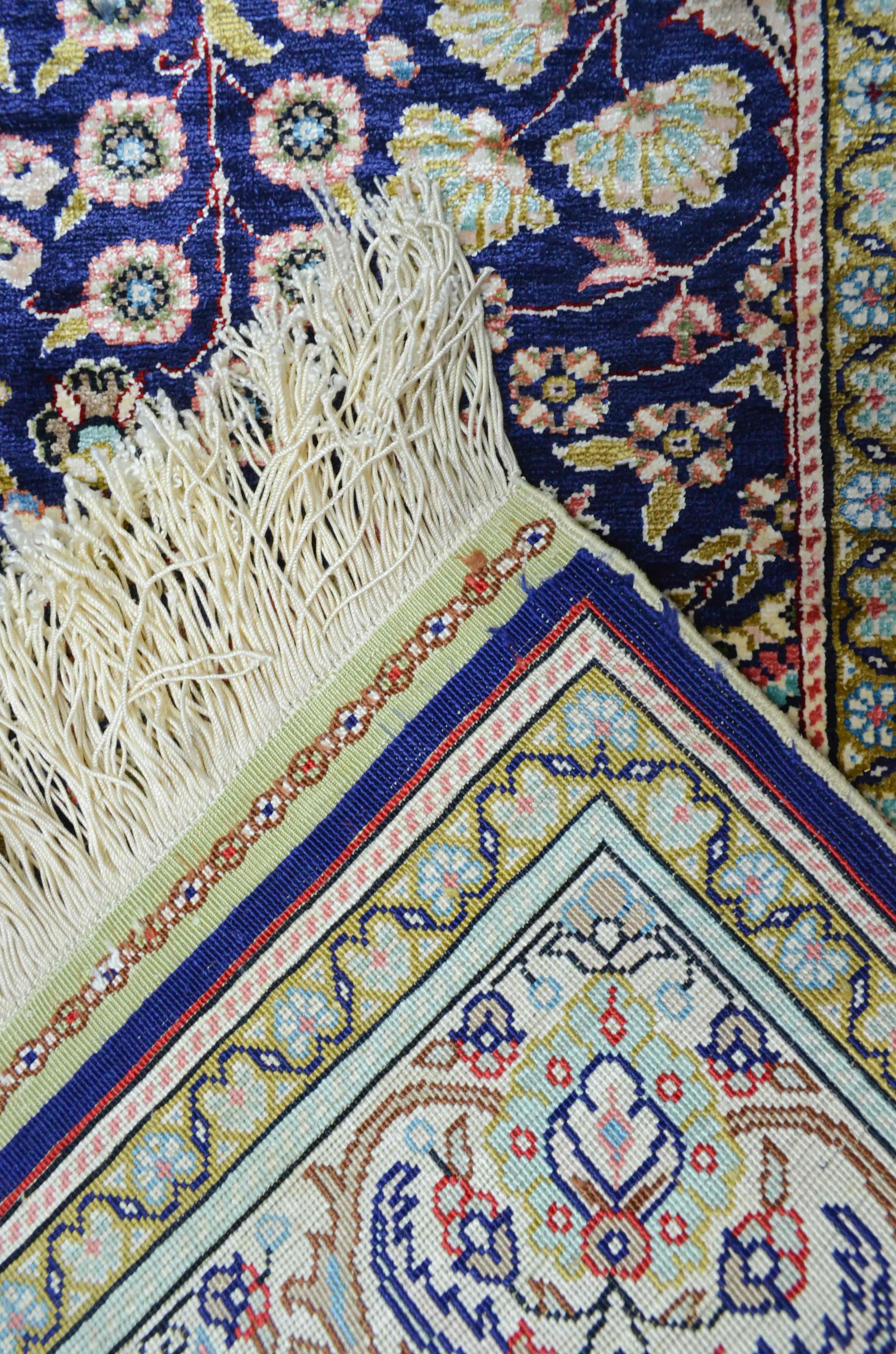 Saf İpekten El Dokuma Kayseri Halısı Yolluk 87x218 cm (1.9 m²)
