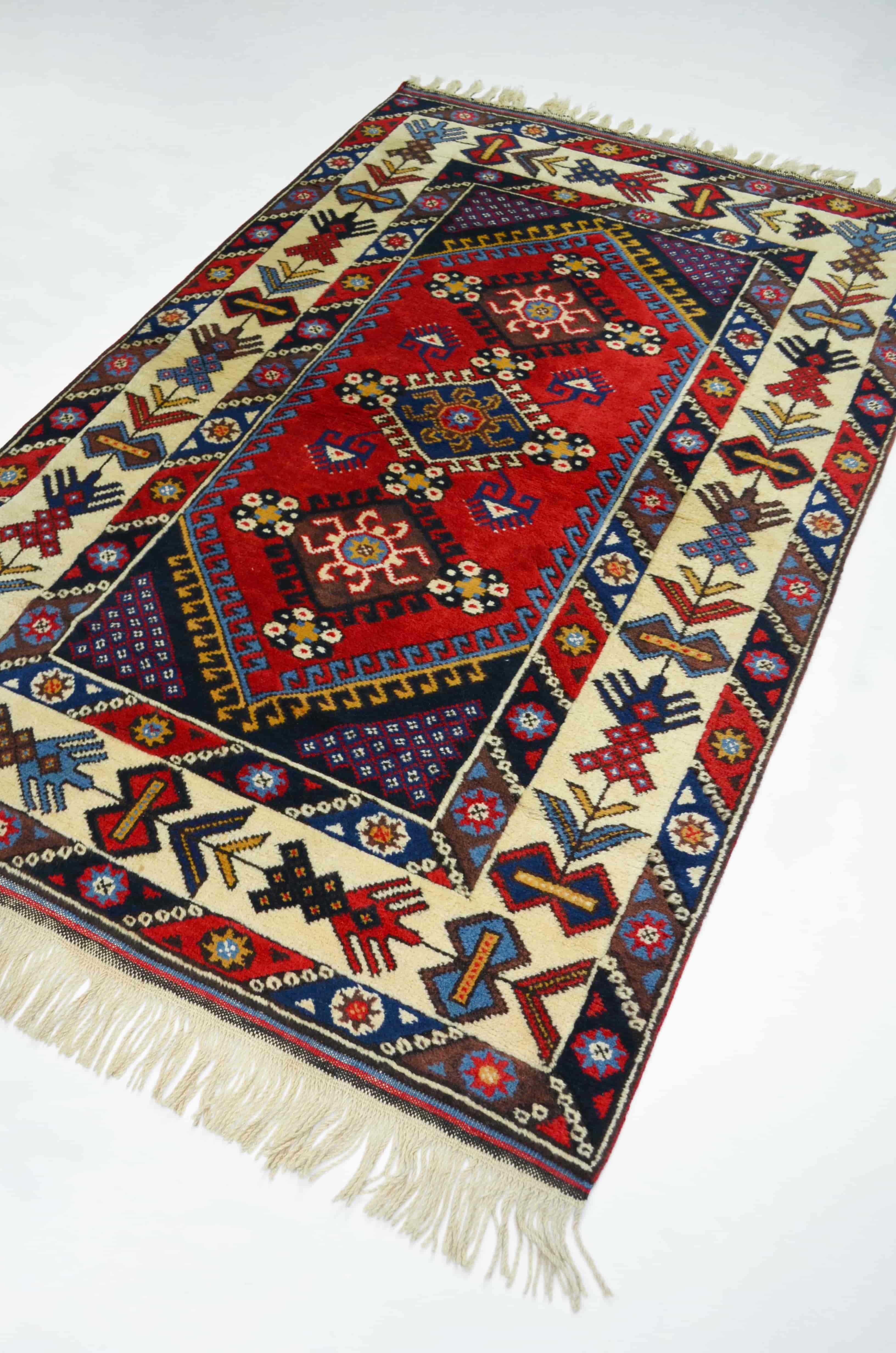 Antalya Döşemealtı El Dokuma Halı Kırmızı Renk 118x175 cm (2.06 m²)