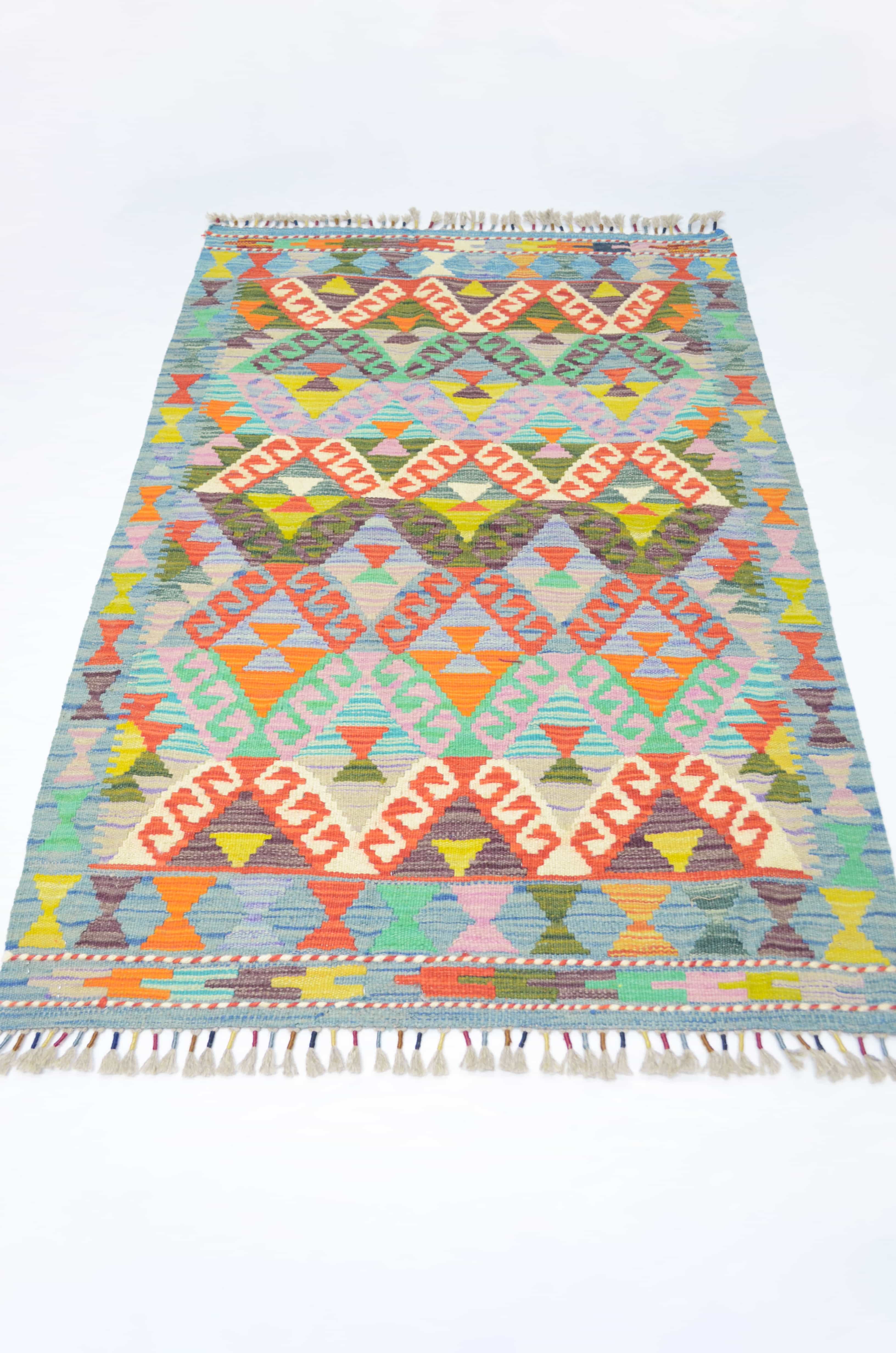 Yün İplikten El Dokuma Afgan Kilim 83x125 cm (1.04 m²)