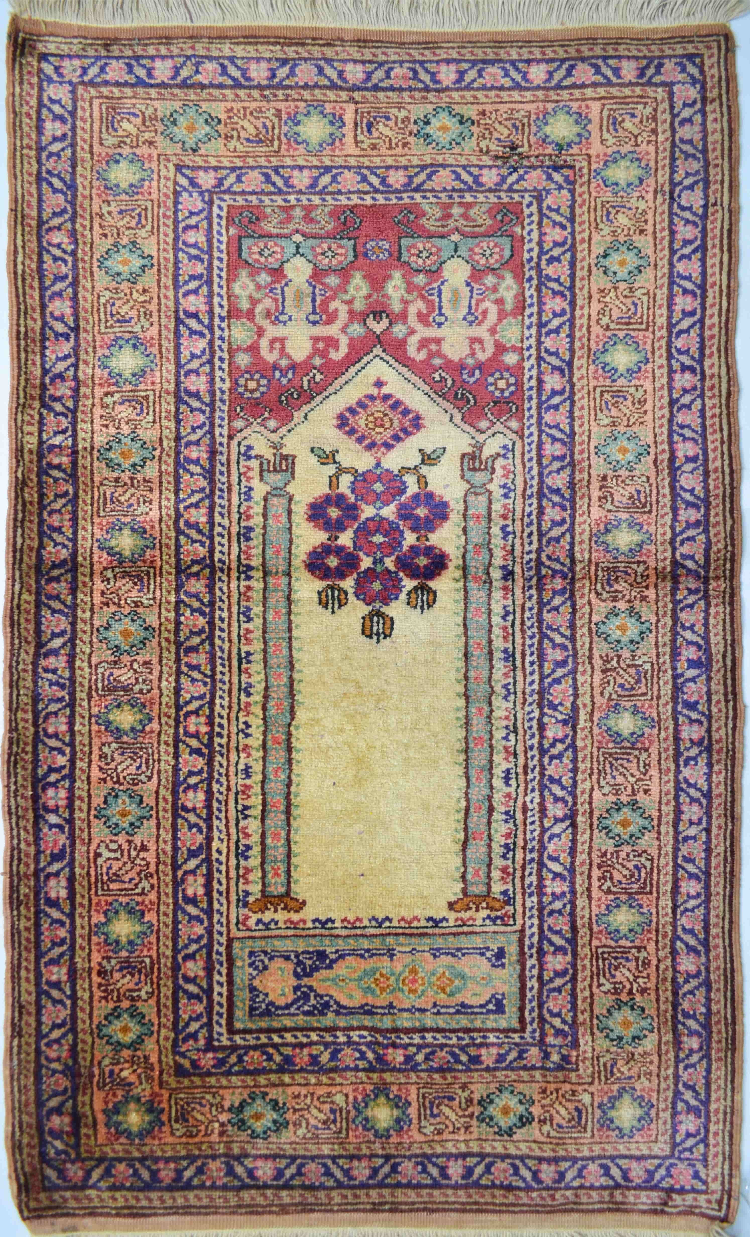 Kayseri El Dokuma Çiçek Desenli Seccade 58x93 cm (0.54 m²) 