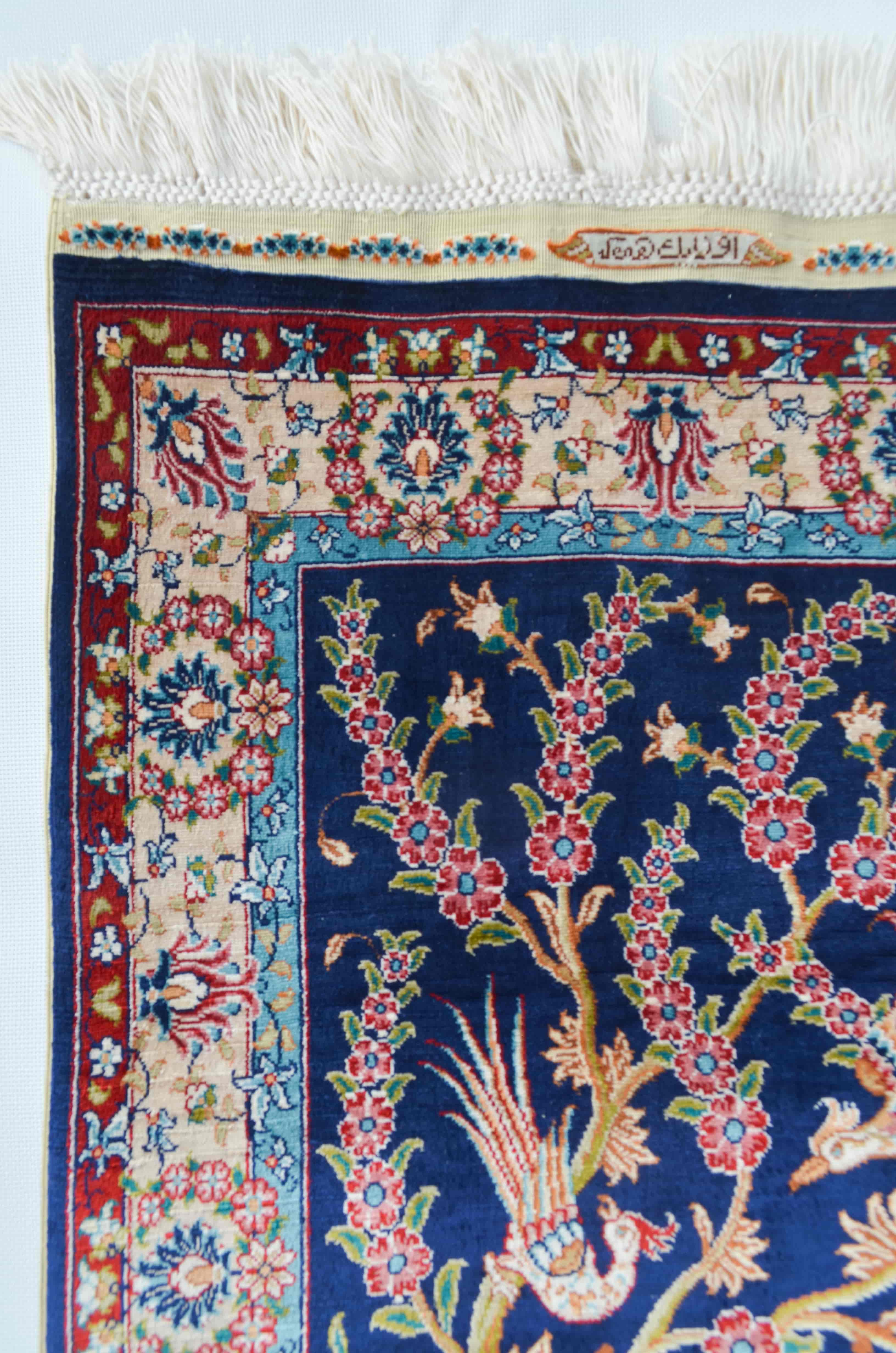 Gamlı Sonbahar Saf İpek El Dokuma Duvar Halısı (33x50 cm)