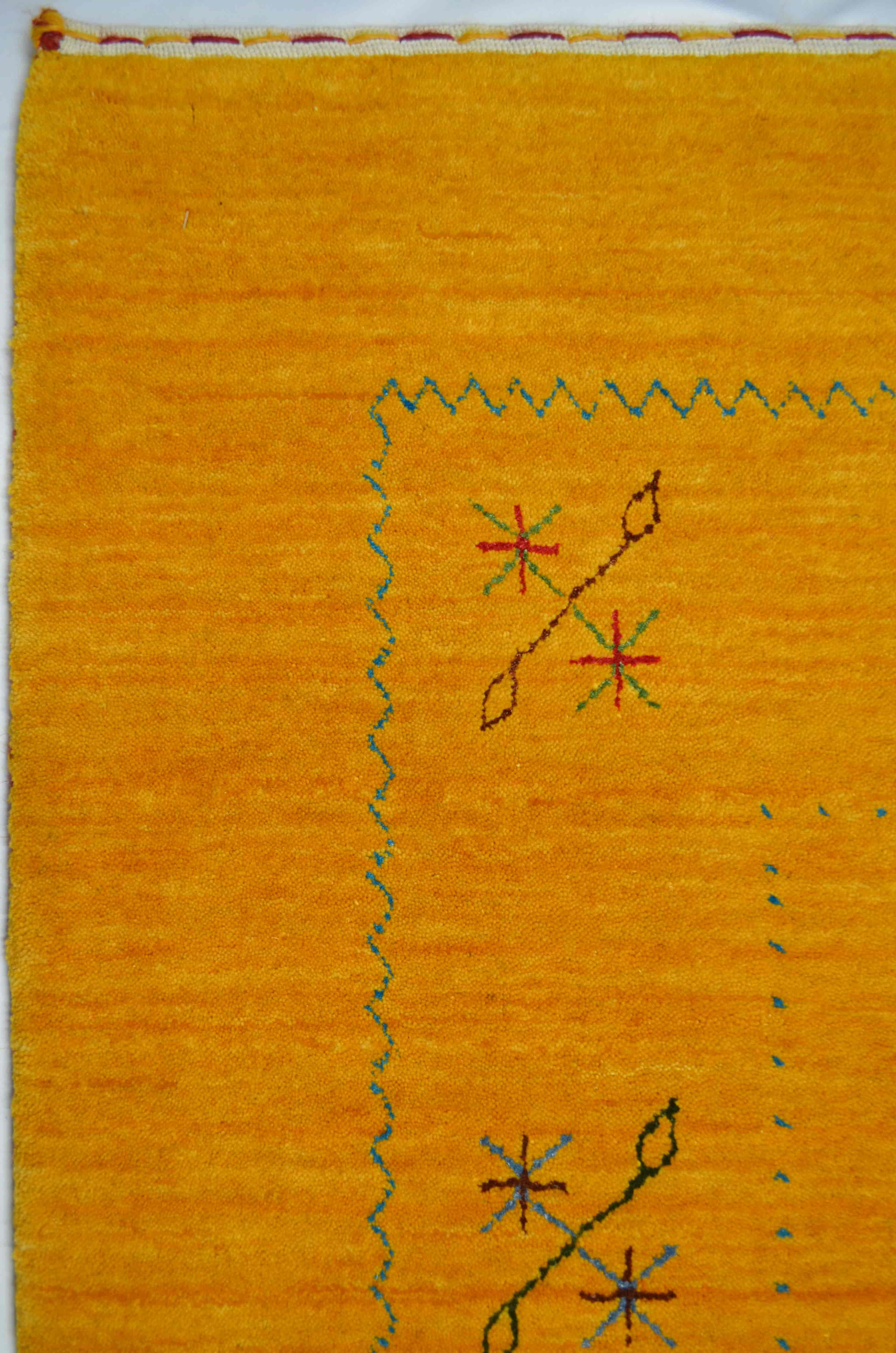 Lori Hardal Sarısı Modern El Dokuma Halısı 140x200 cm (2.8 m²)