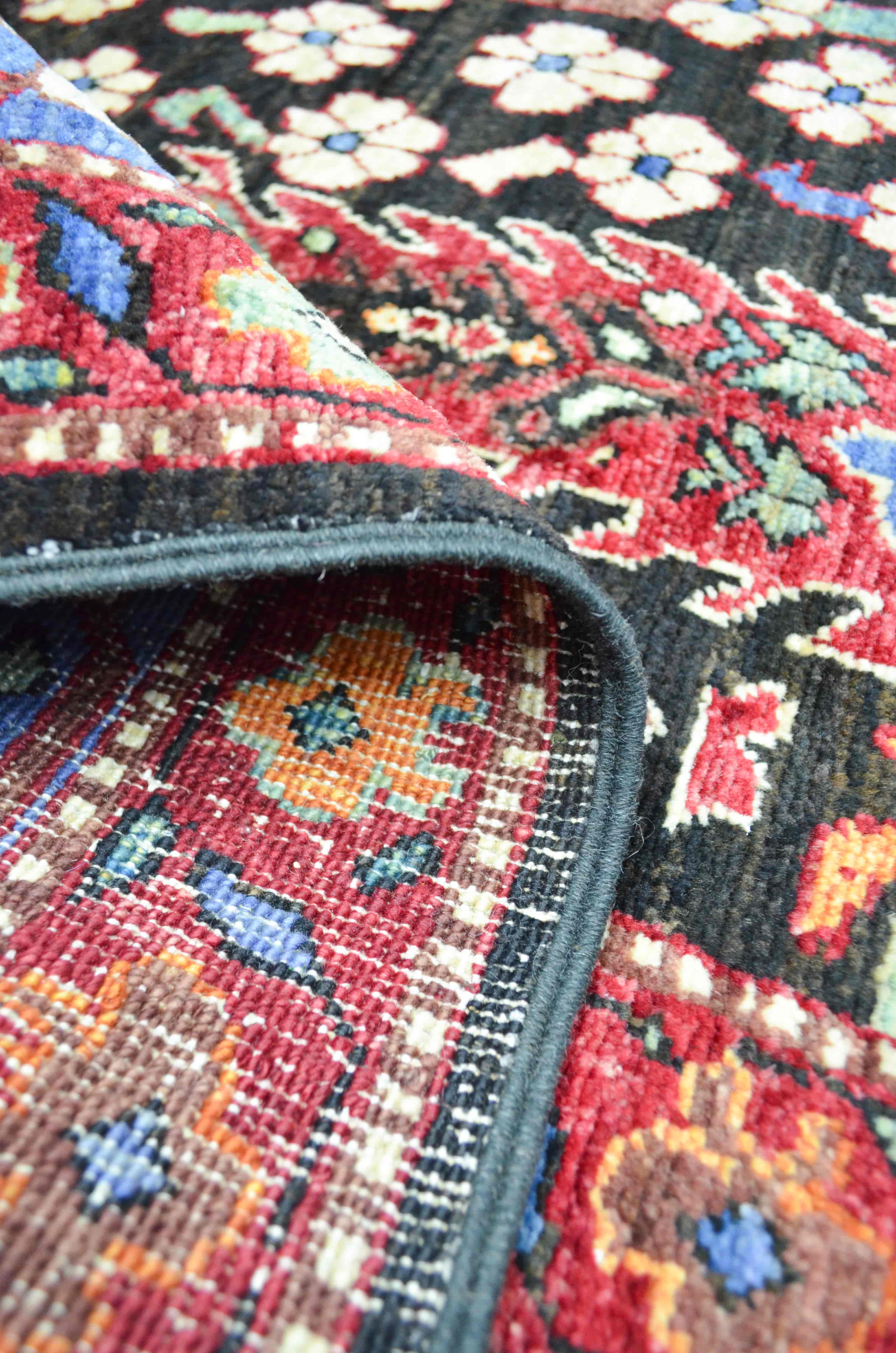 Yünden El Dokuma Hayat Ağacı Motifli Afgan Halısı 147x179 cm (2.63 m²)