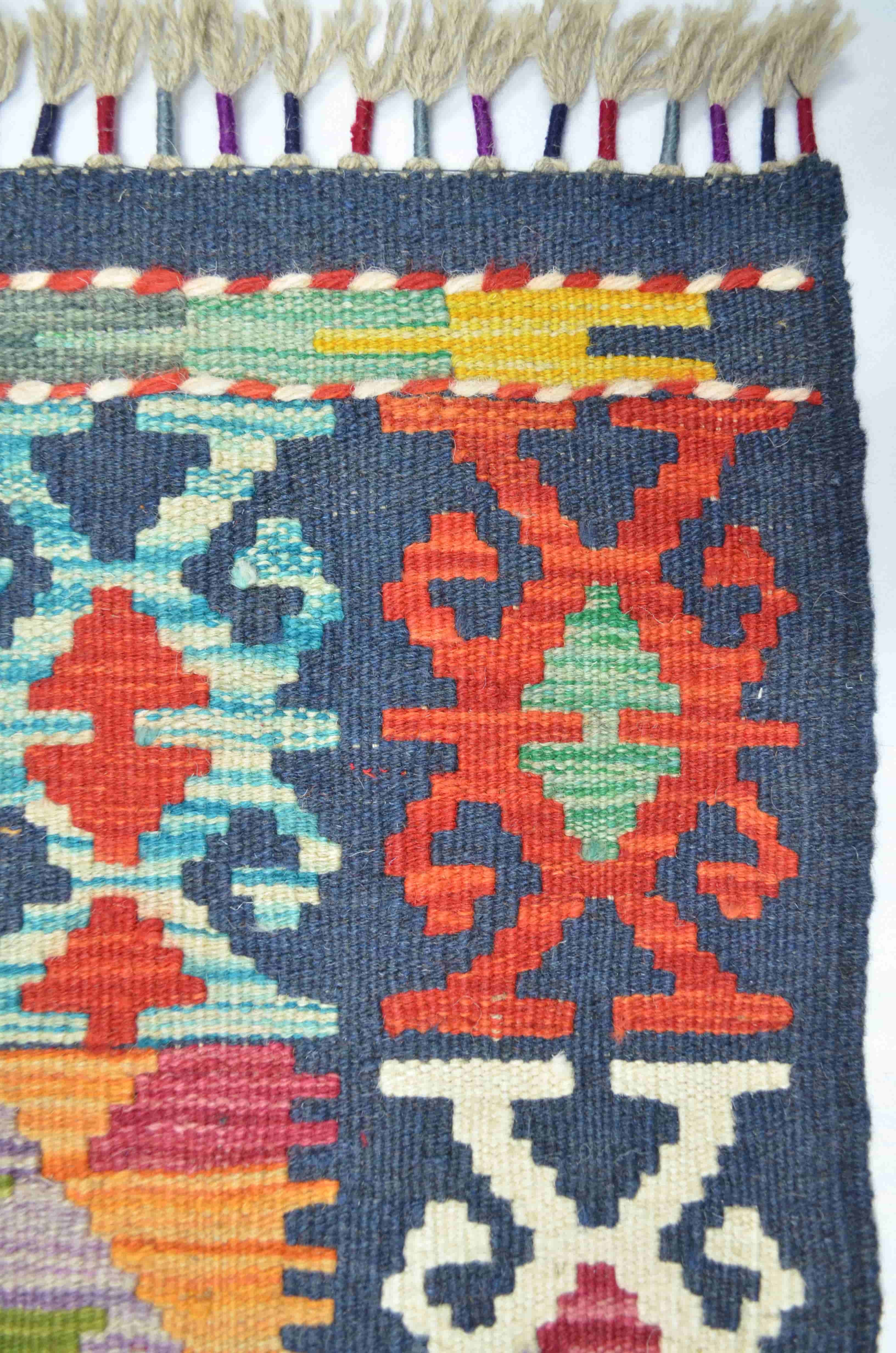 Yün İplikten El Dokuma Afgan Kilim 80x115 cm (0.92 m²)