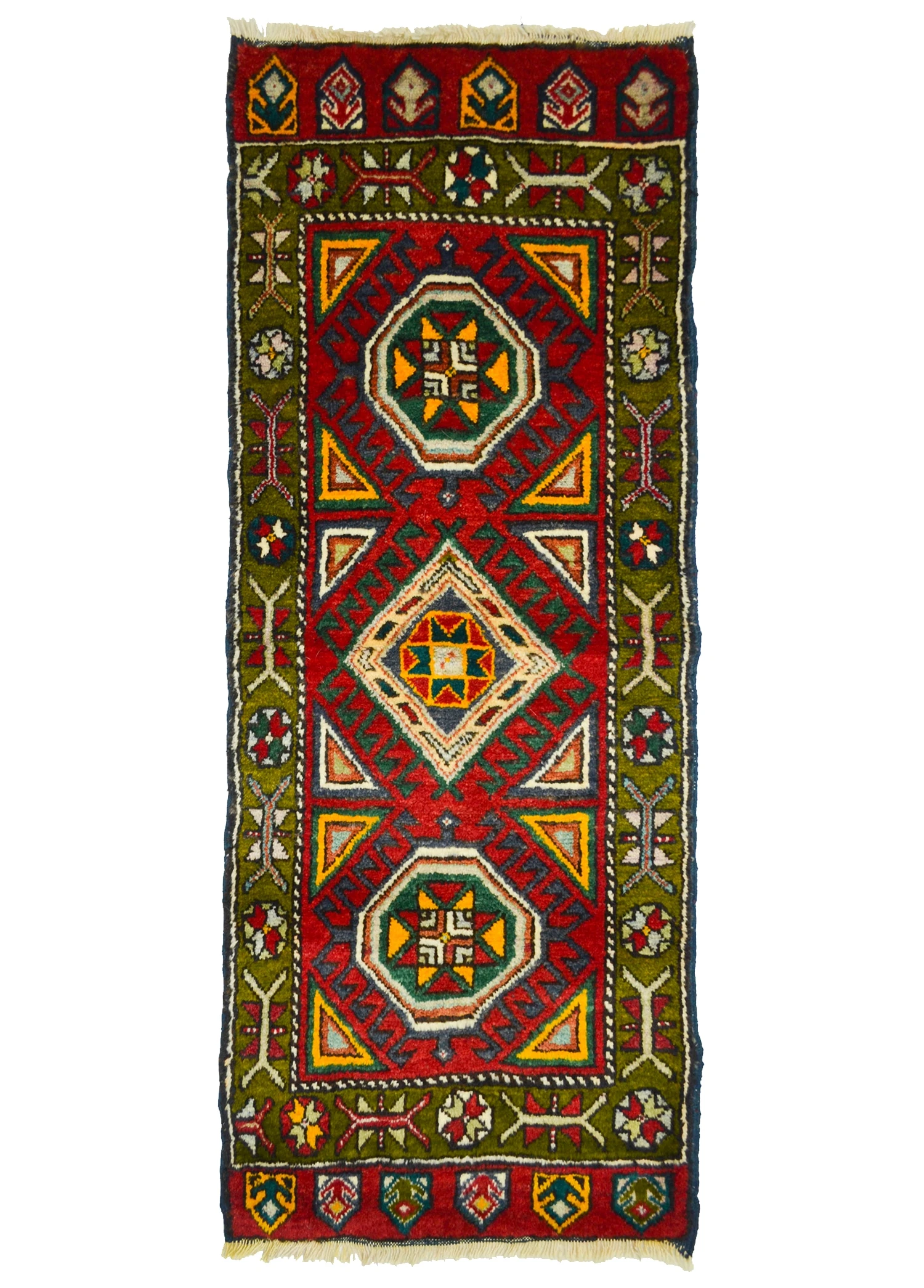 Yünden El Dokuma Konya Yastık Halısı 56x147 cm (0.82 m²)