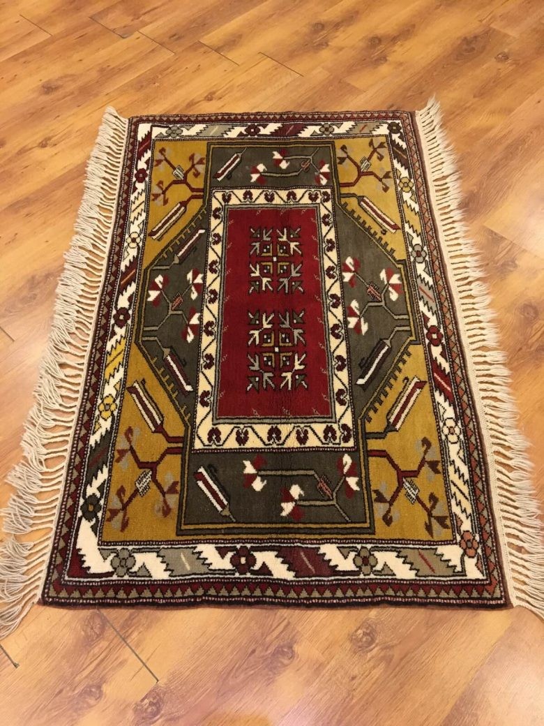 Geleneksel El Dokuma Bozalan Milas Halısı (85x140 cm, 1.19 m²)