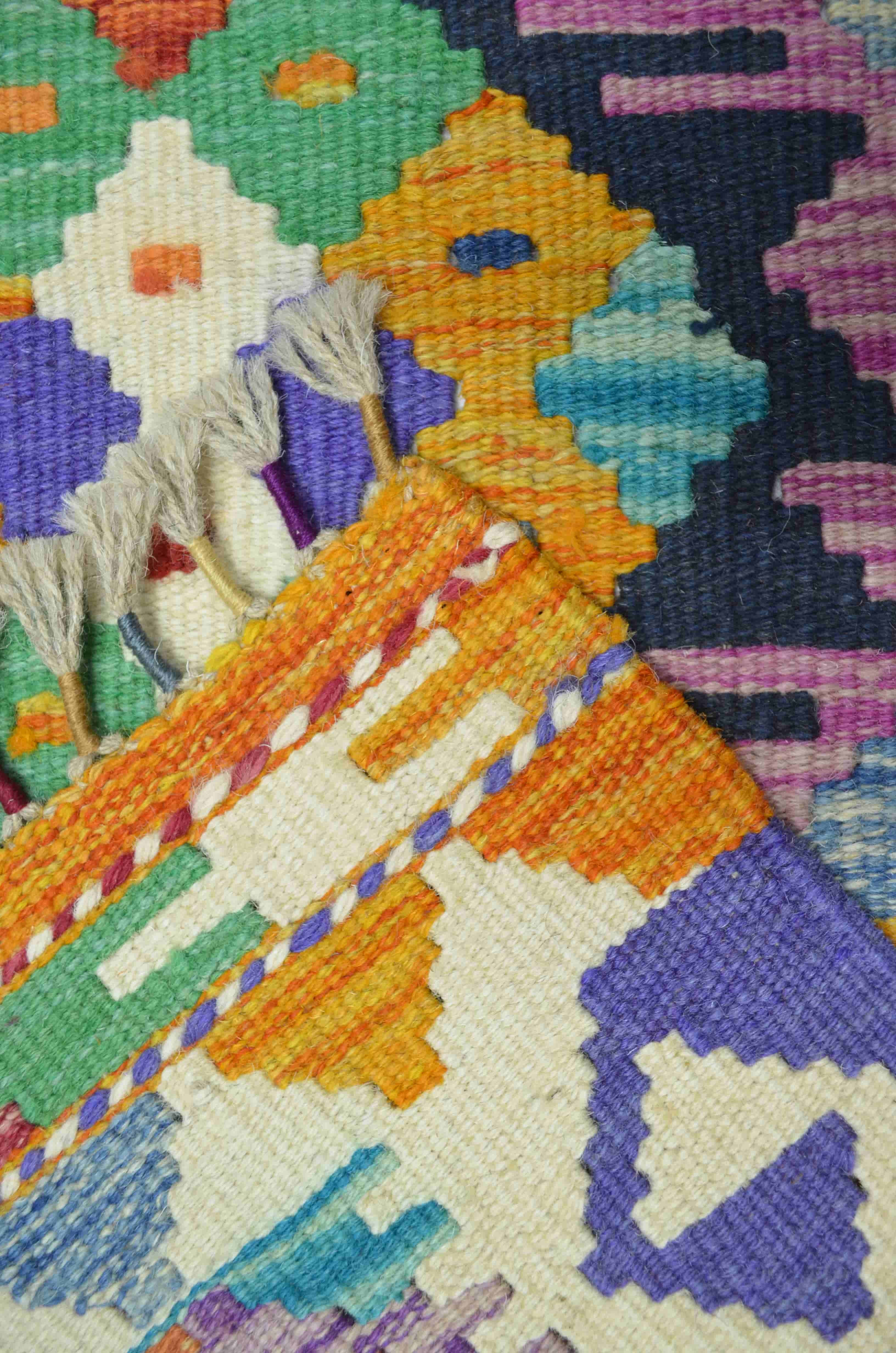 Yün İplikten El Dokuma Afgan Kilim 57x97 cm (0.55 m²)