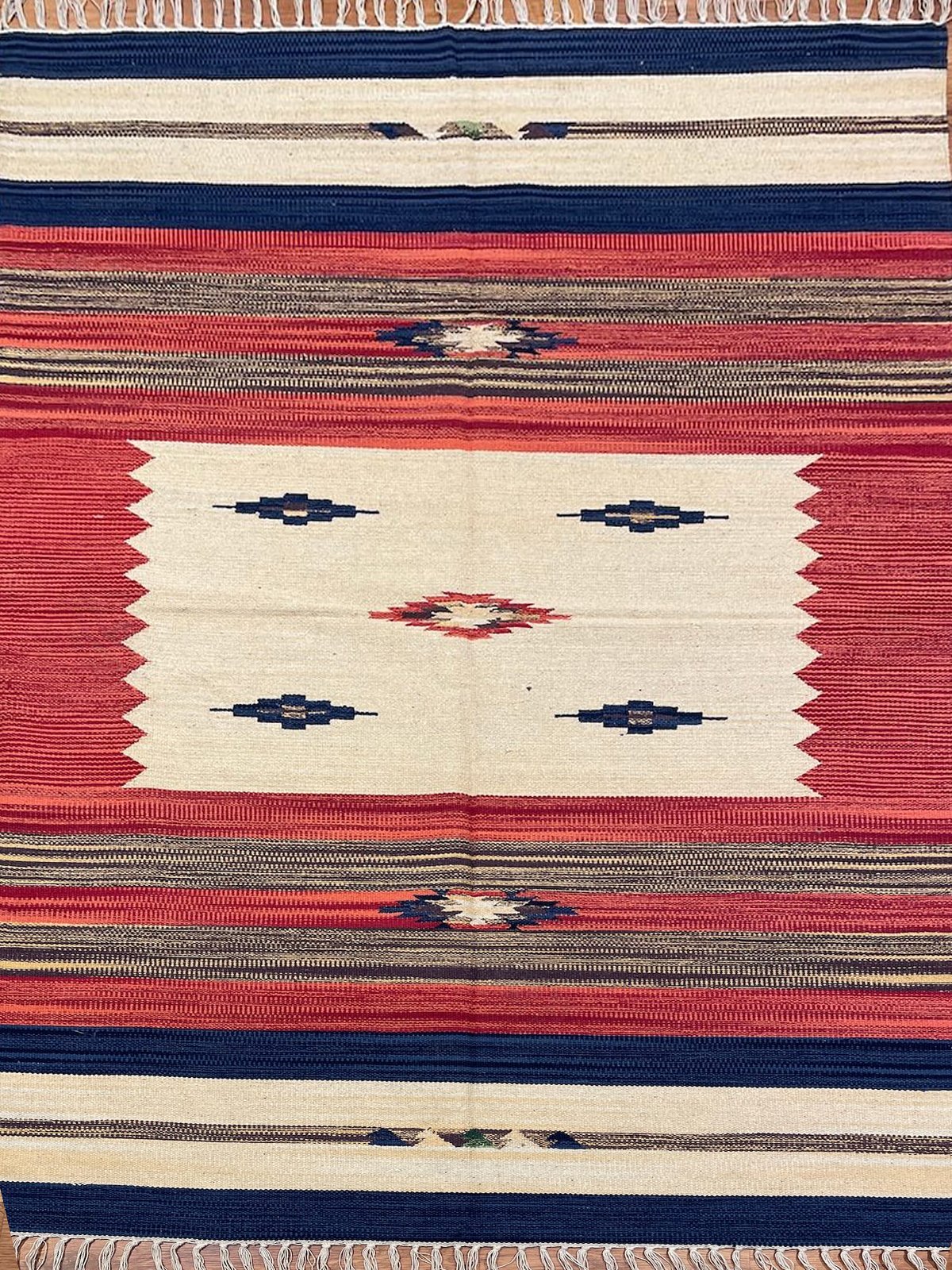 Etnik Desenli El Dokuma Pamuk Kilim (120x180 cm, 2.16 m²)