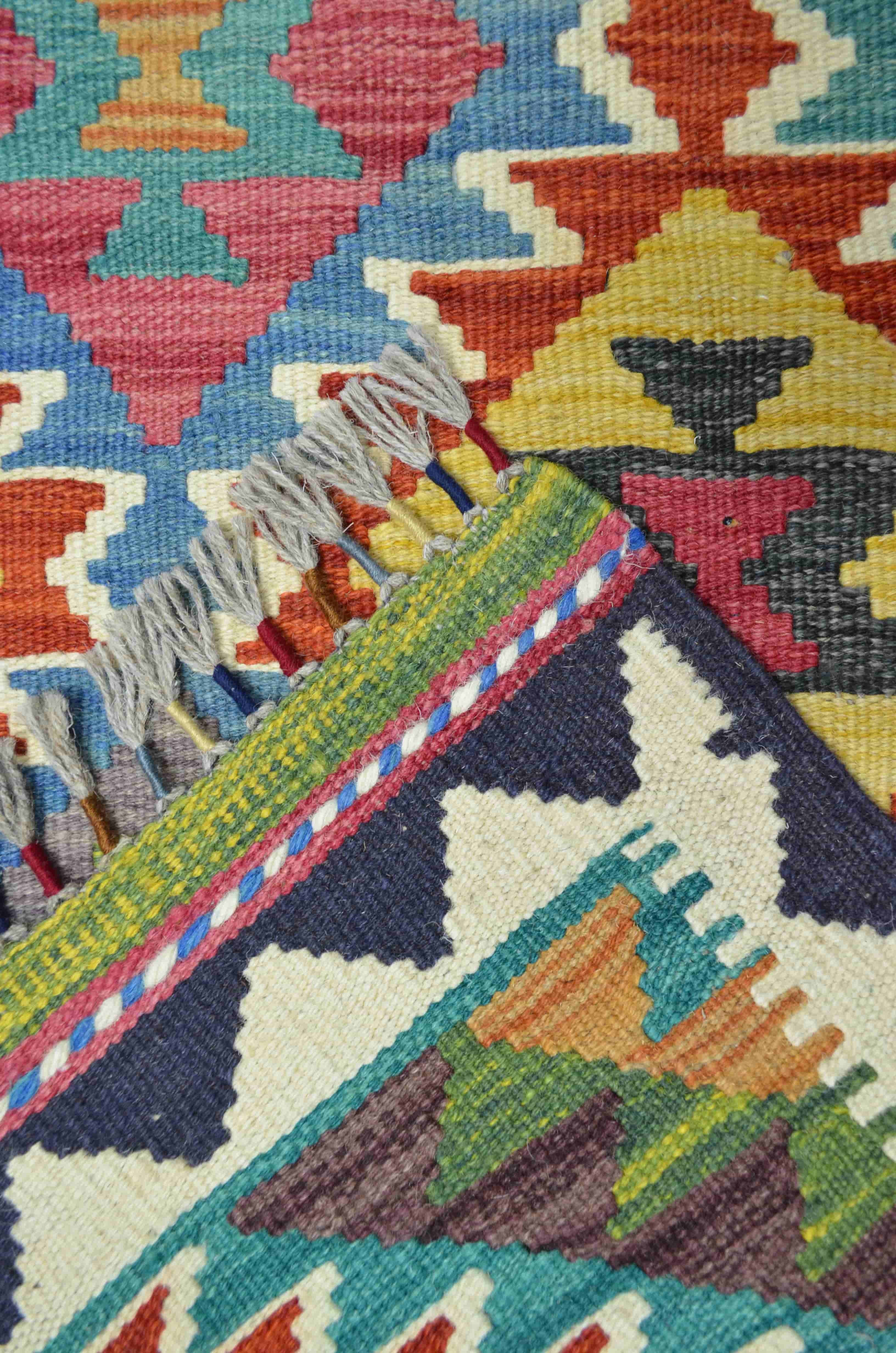 Yün İplikten El Dokuma Afgan Kilim 80x130 cm (1.04 m²)