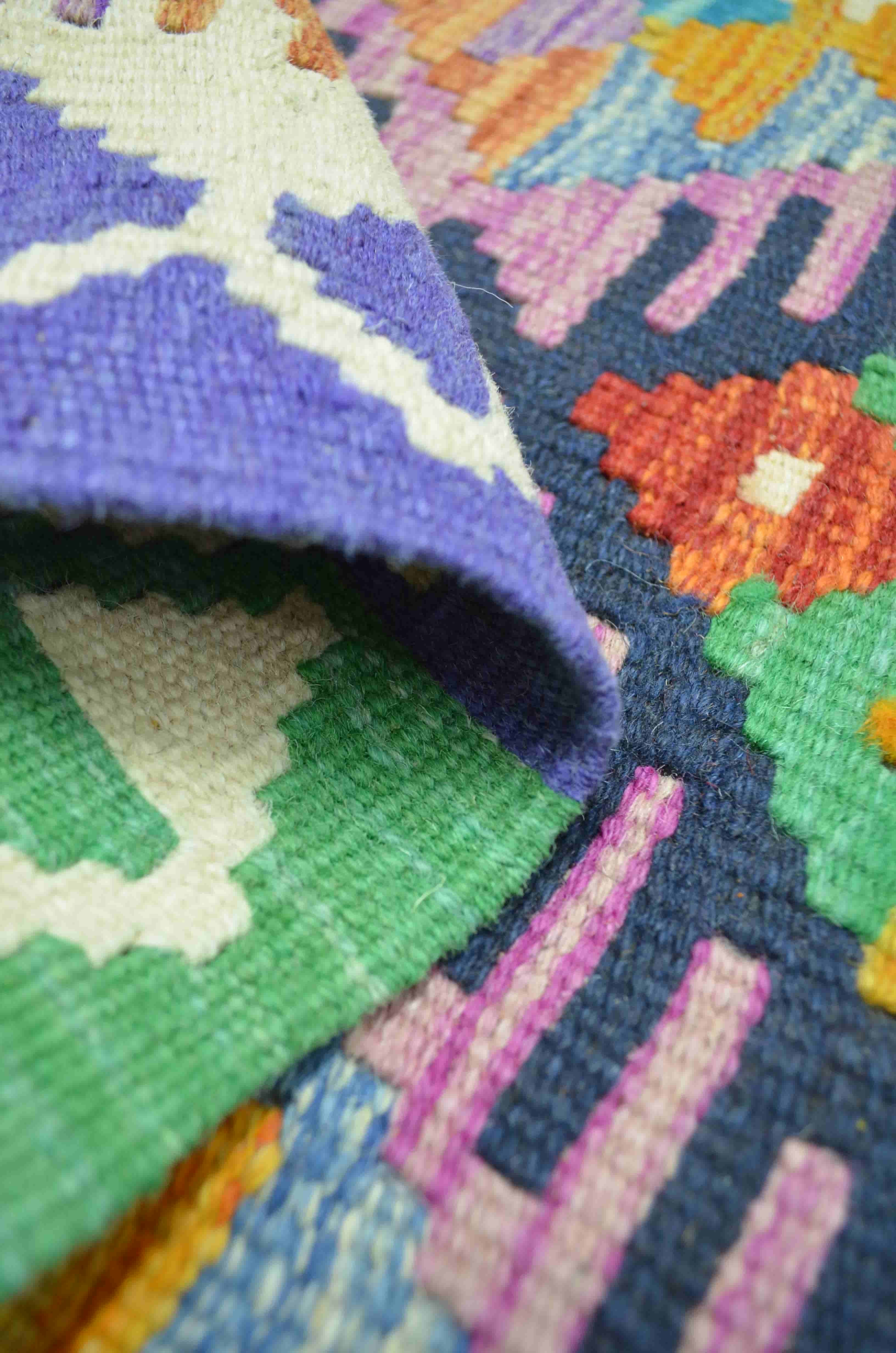 Yün İplikten El Dokuma Afgan Kilim 57x97 cm (0.55 m²)