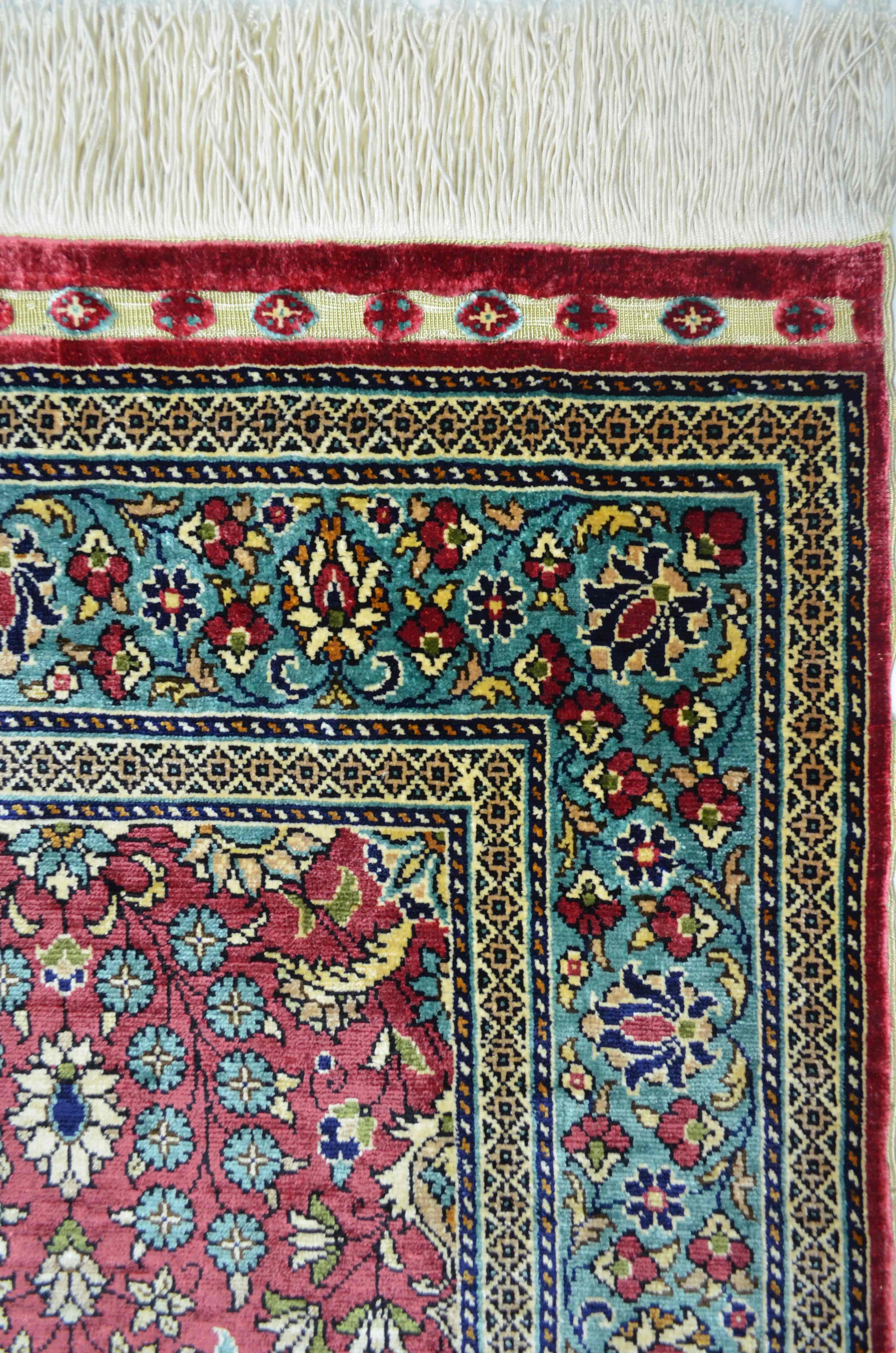 Saf İpekten El Dokuma Kayseri Halısı Yolluk 73x215 cm (1.57 m²)