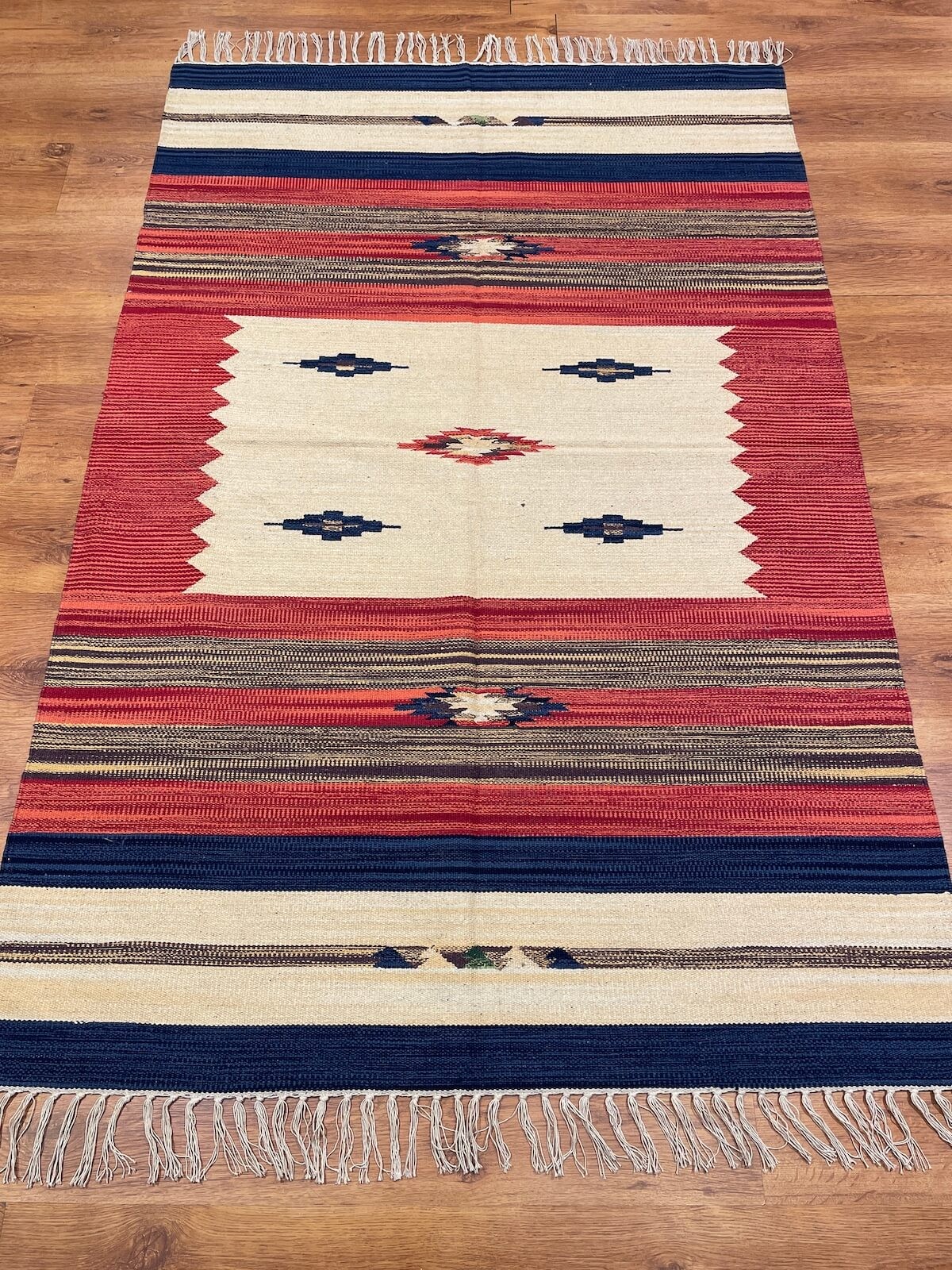 Etnik Desenli El Dokuma Pamuk Kilim (120x180 cm, 2.16 m²)