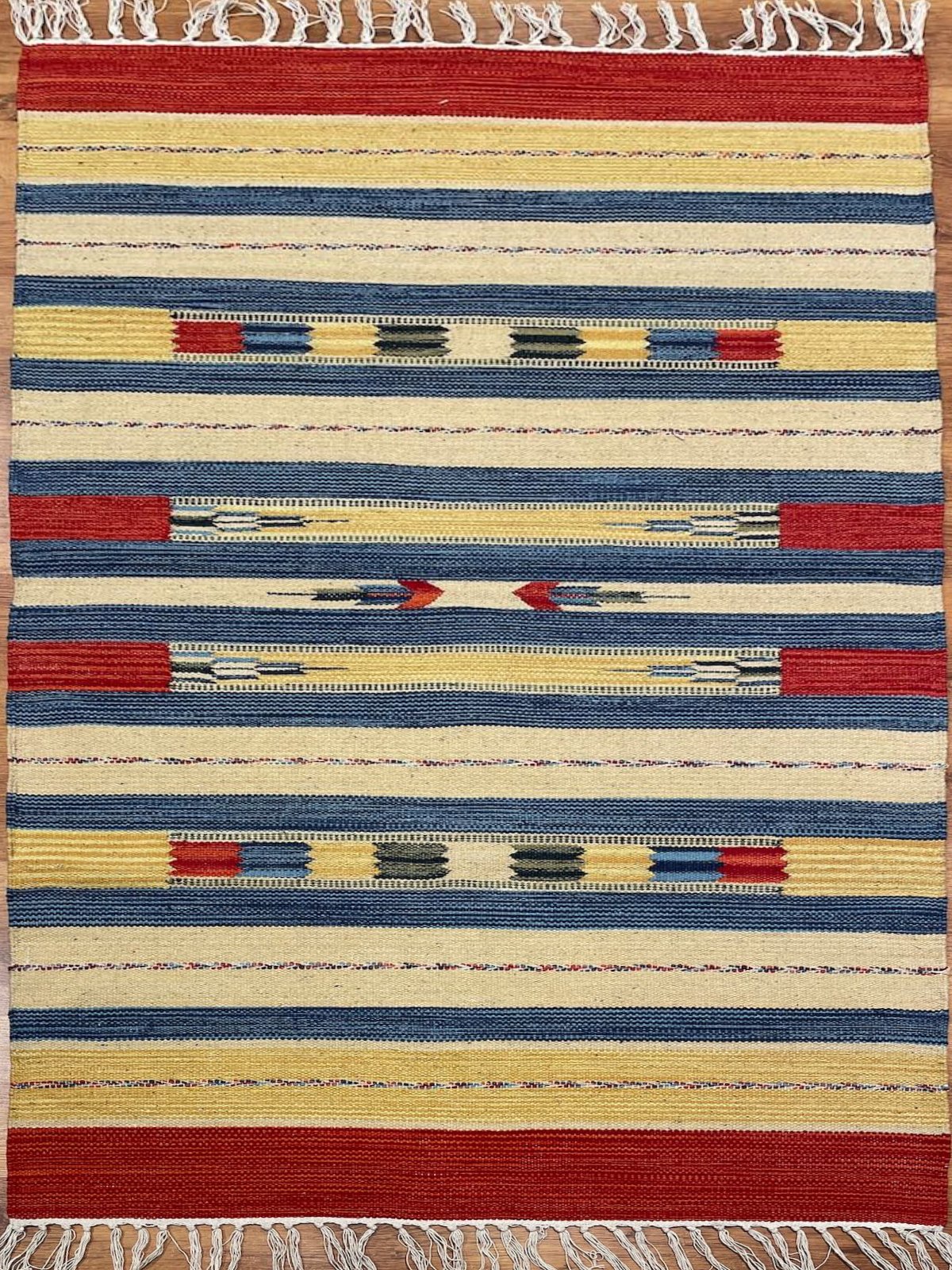 Etnik Desenli El Dokuma Pamuk Kilim (90x160 cm, 1.44 m²)