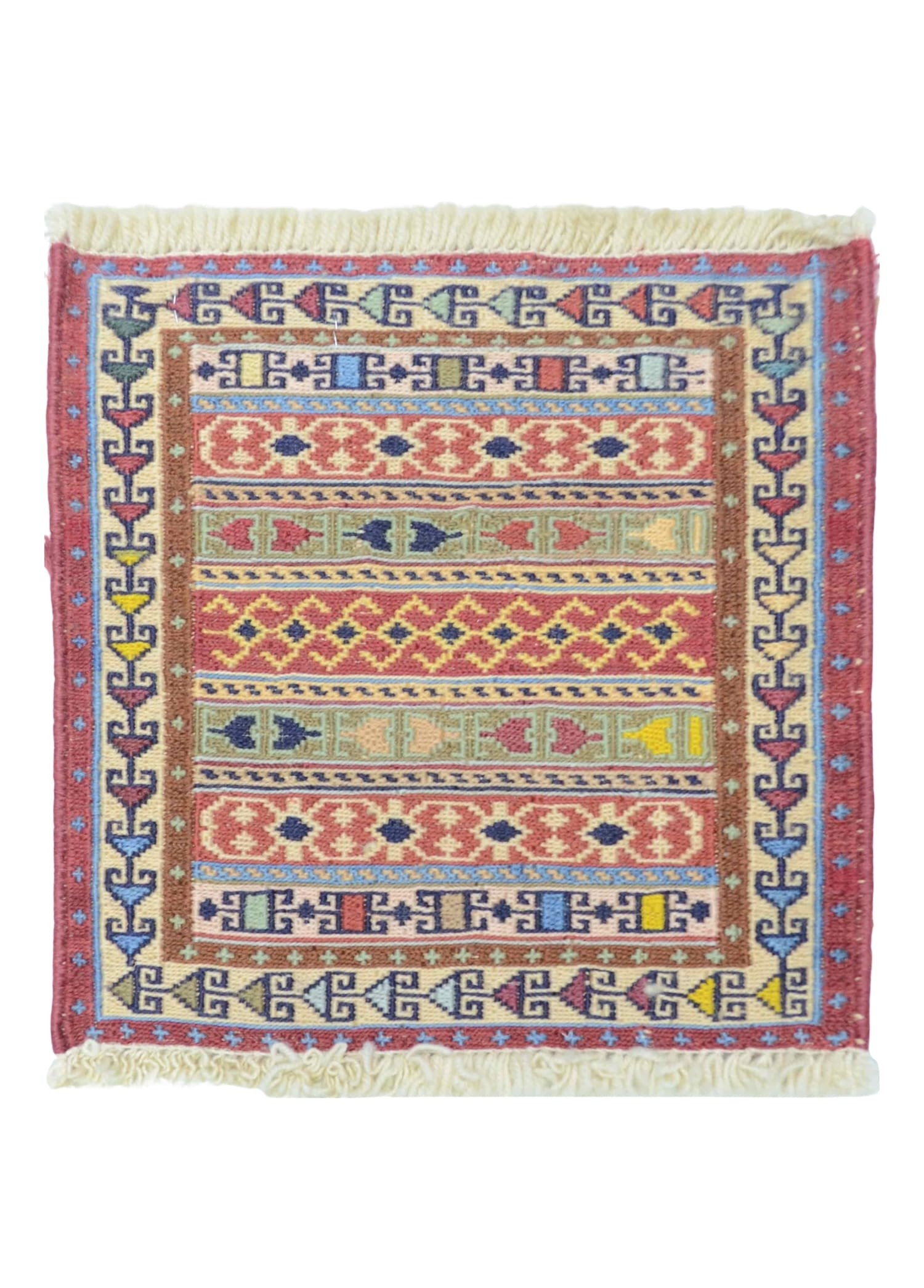 İran Zolanvari El Dokuma Sumak Küçük Boy Kilim 30x30 cm (0,09 m²)