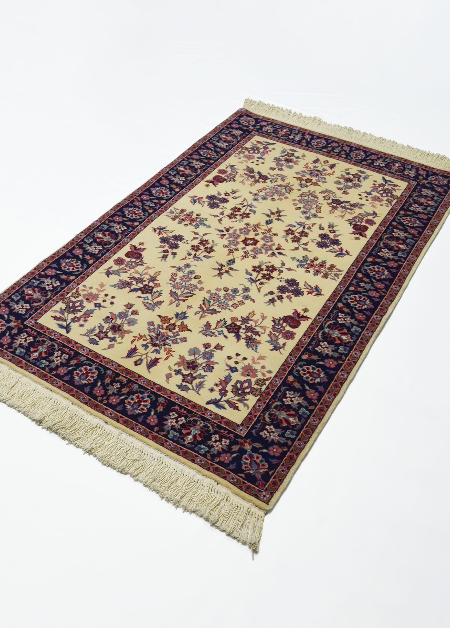 El Dokuma Çiçekli İran İsfahan Halısı 92x155 cm (1.43 m²)