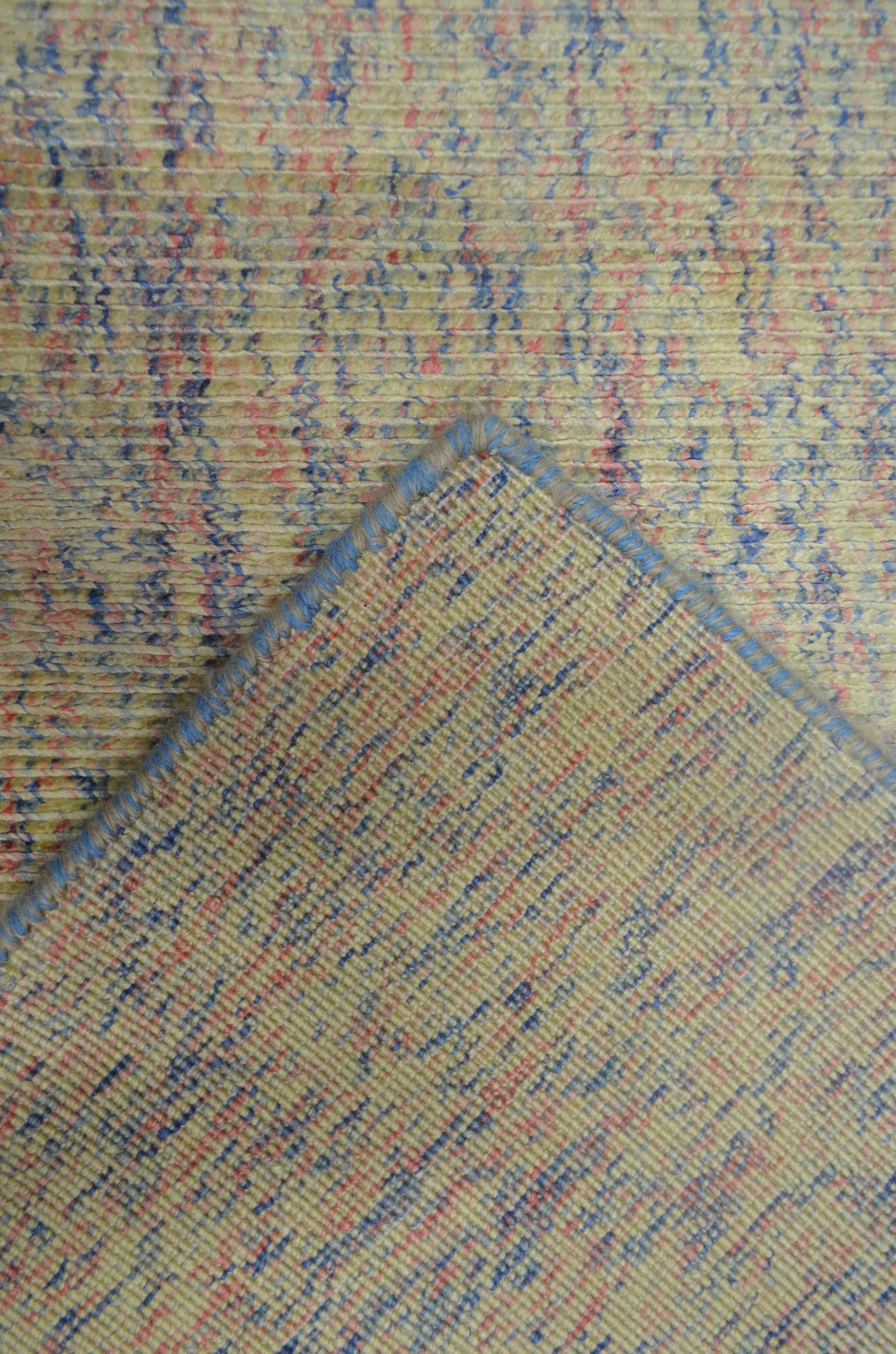 Nüans Çok Renkli Ebruli Parlak Tuşeli El Dokuma Halı 80x150 cm (1.2 m²)