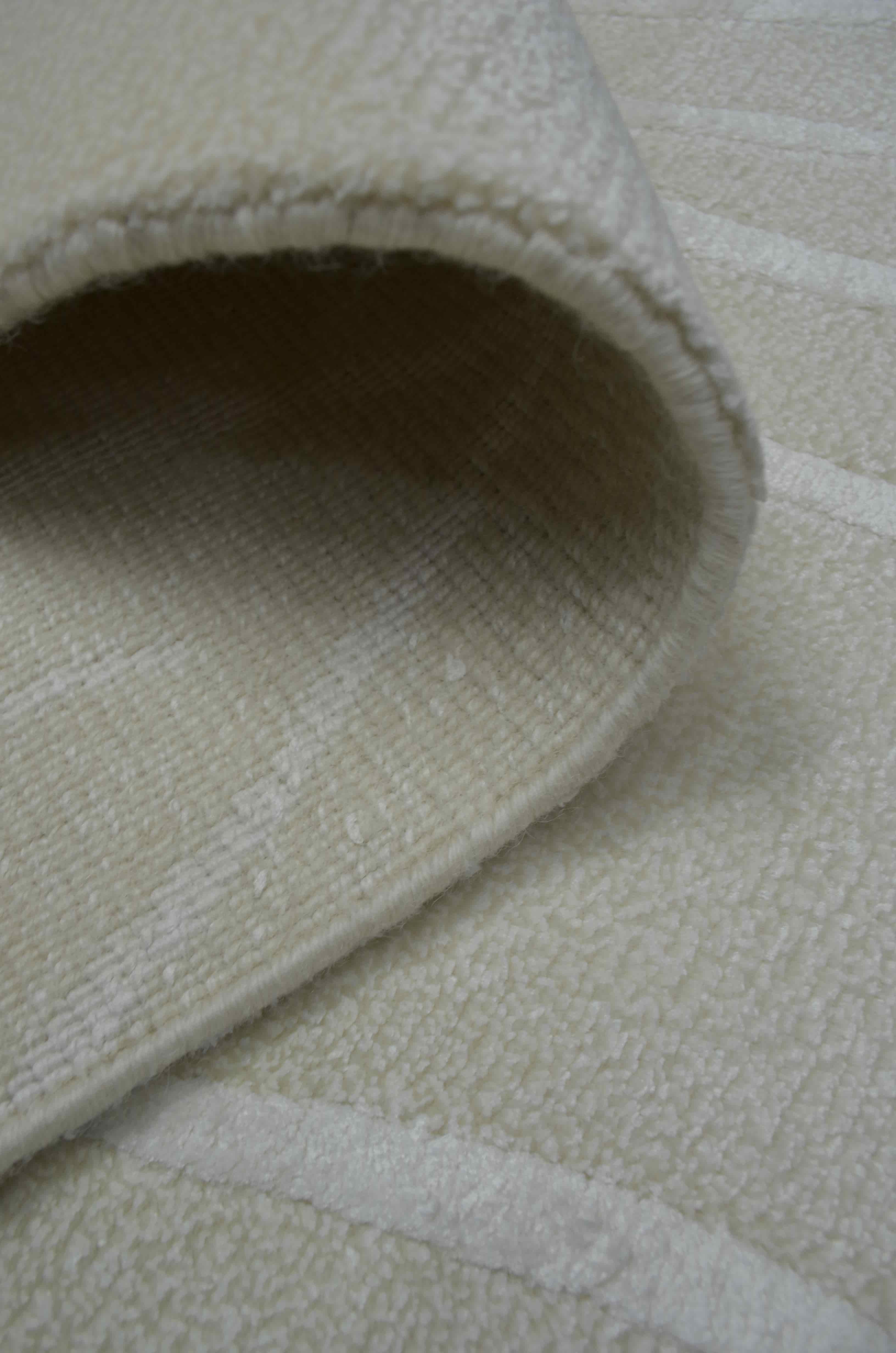 Yüksek Kalite Yünden El Dokuma Krem Renk Nepal Halısı 80x150 cm (1.2 m²)