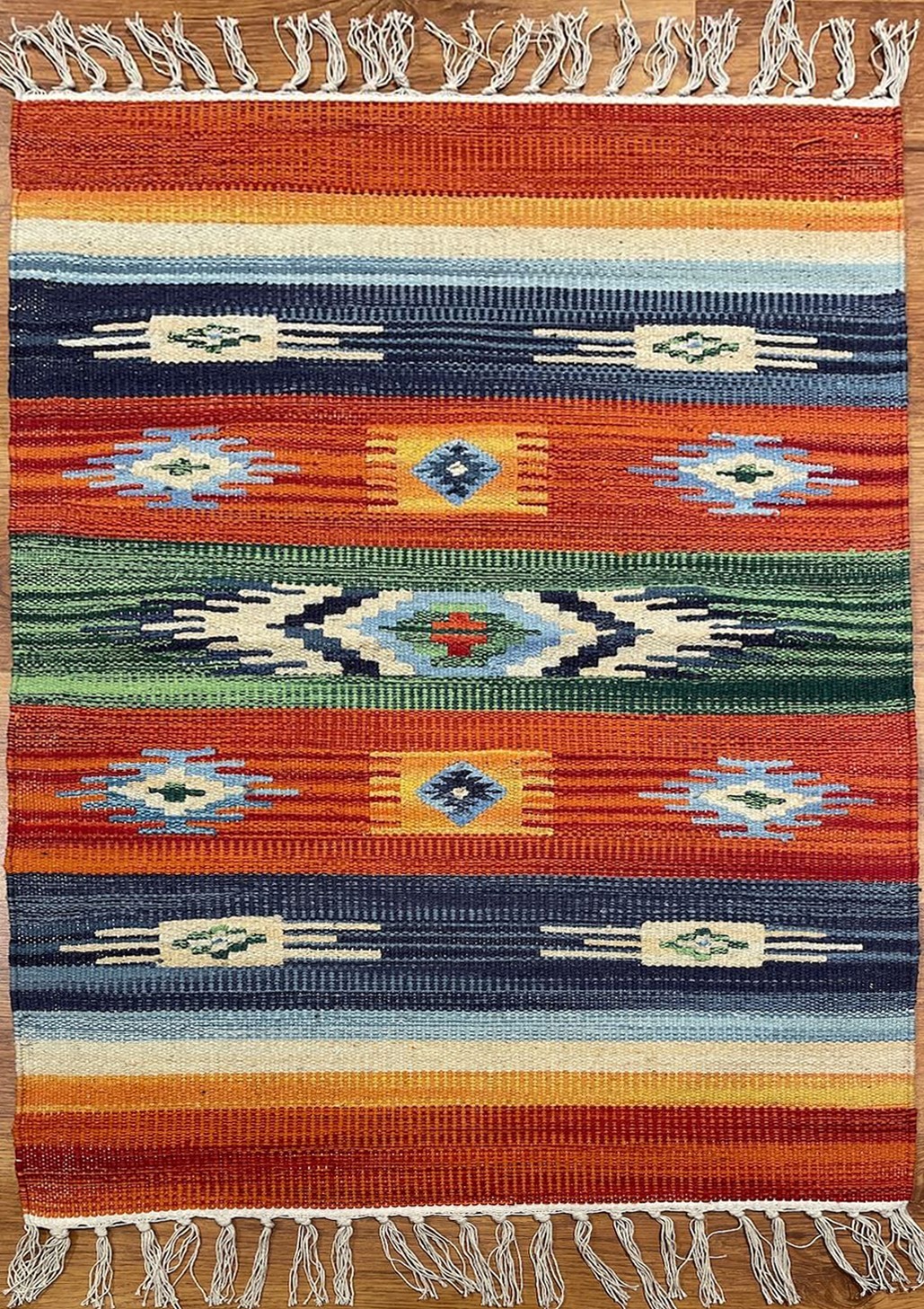 Etnik Desenli El Dokuma Pamuk Kilim (60x90 cm, 0.54 m²)