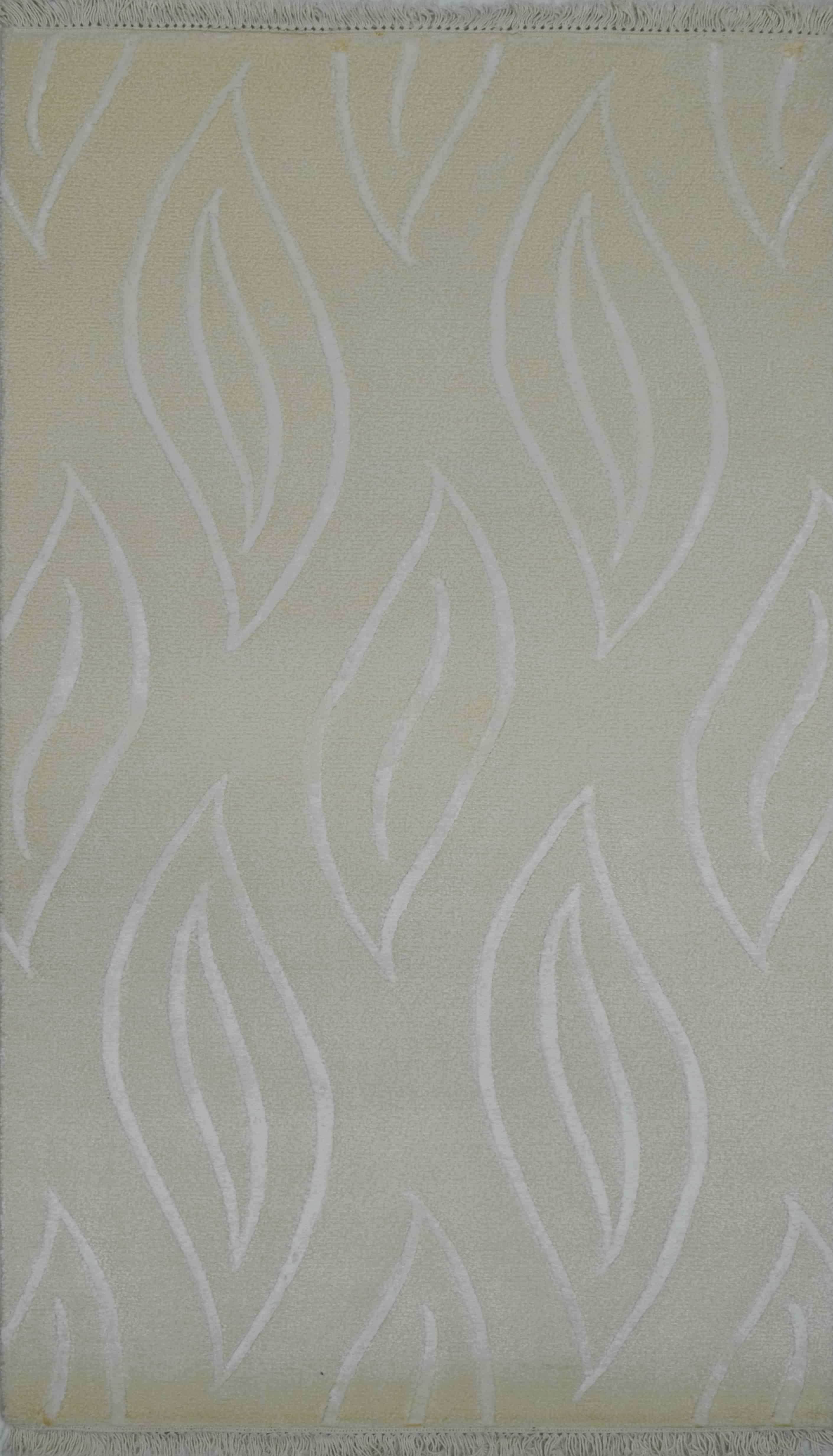 Yüksek Kalite Yünden El Dokuma Krem Renk Nepal Halısı 80x150 cm (1.2 m²)