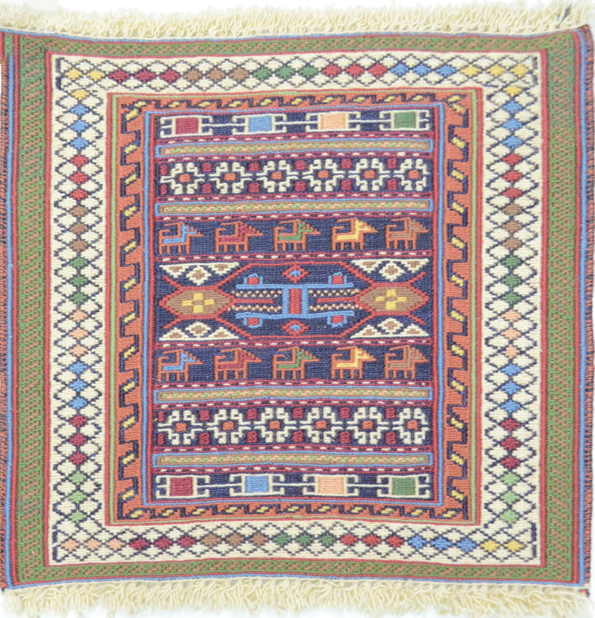 İran Zolanvari El Dokuma Sumak Küçük Boy Kilim 30x30 cm (0,09 m²)