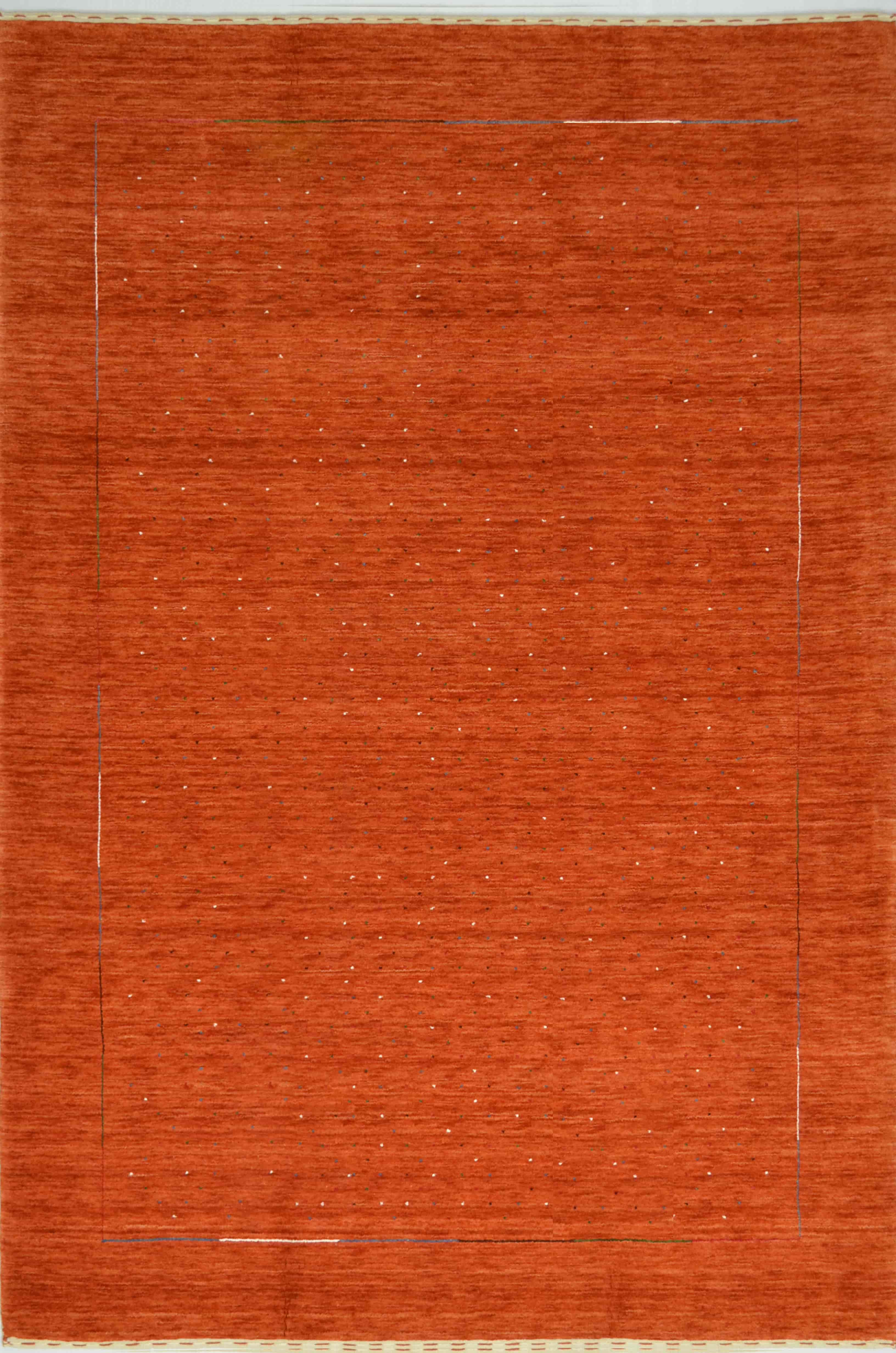 Lori Modern Yünden El Dokuma Halı - Turuncu