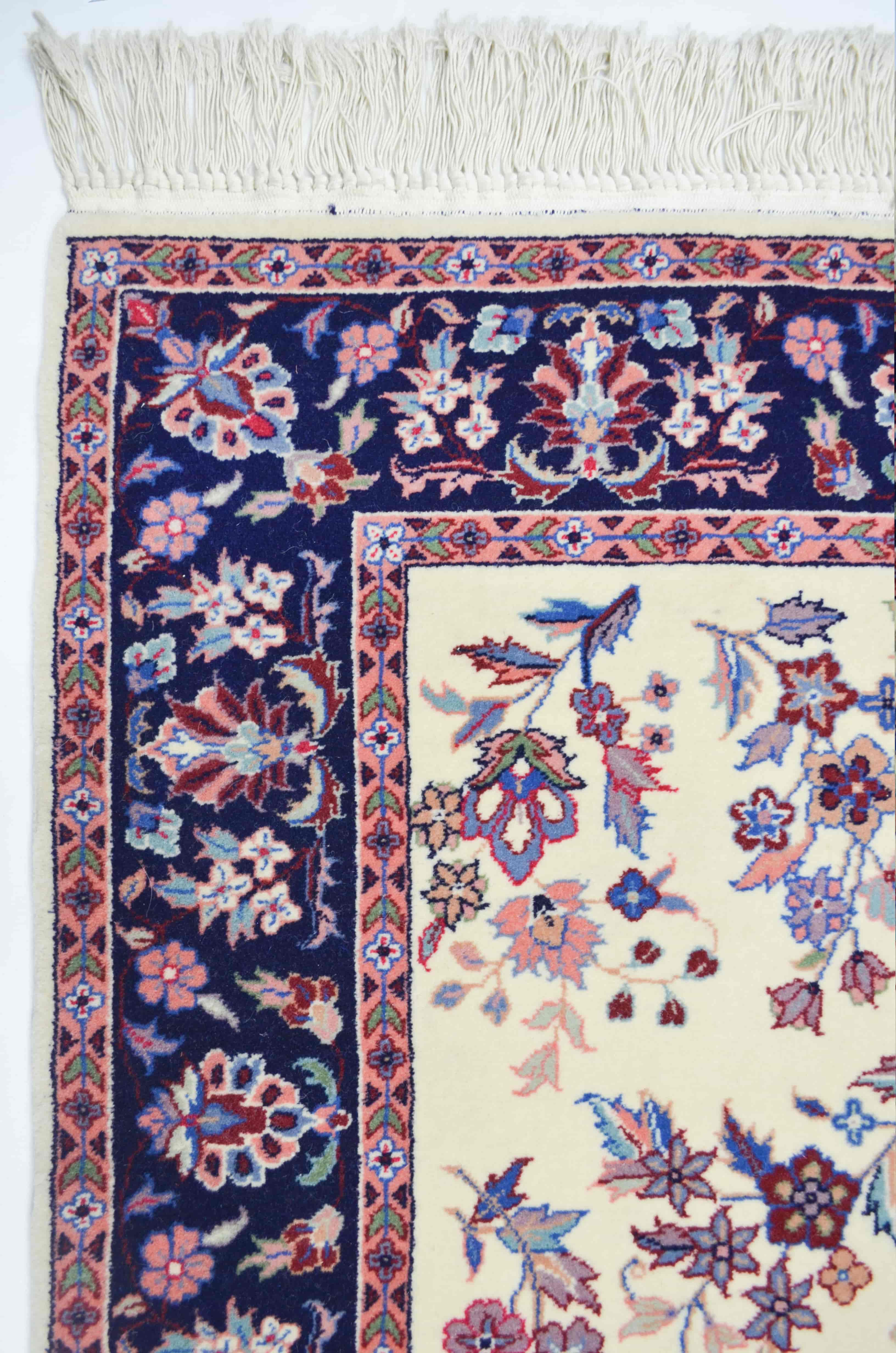 El Dokuma Çiçekli İran İsfahan Halısı 92x155 cm (1.43 m²)