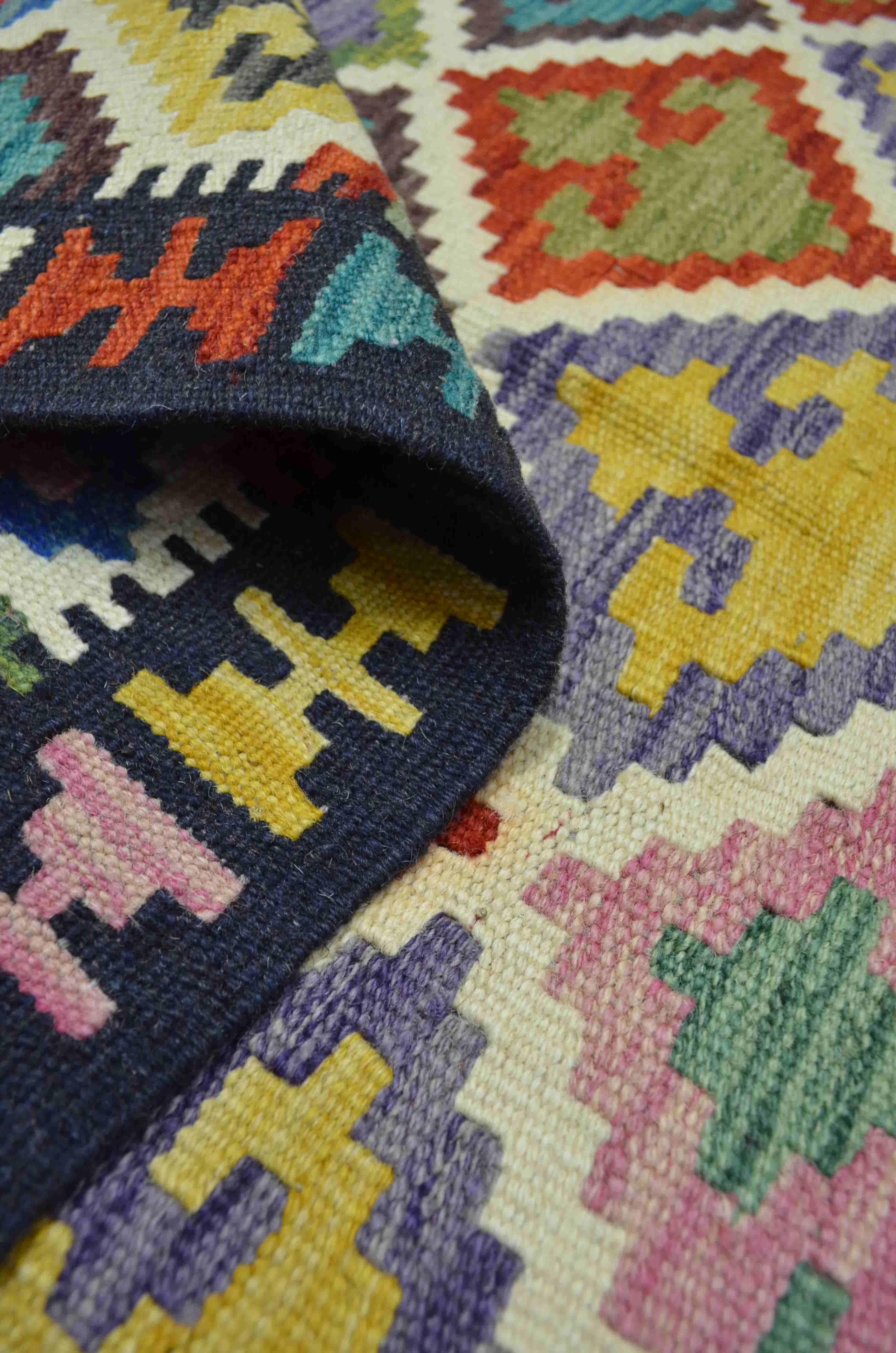 Yün İplikten El Dokuma Afgan Kilim 80x120 cm (0.96 m²)