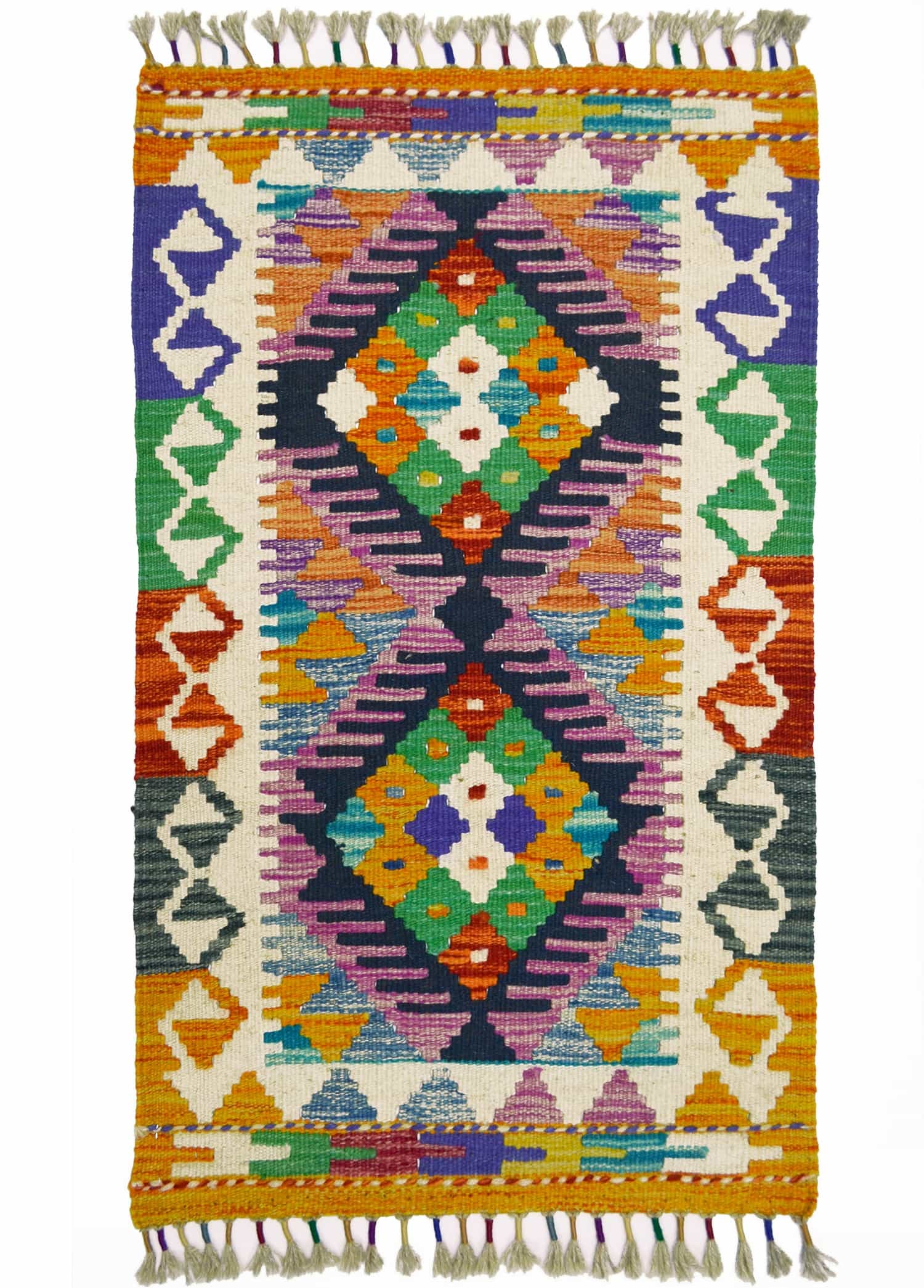 Yün İplikten El Dokuma Afgan Kilim 57x97 cm (0.55 m²)
