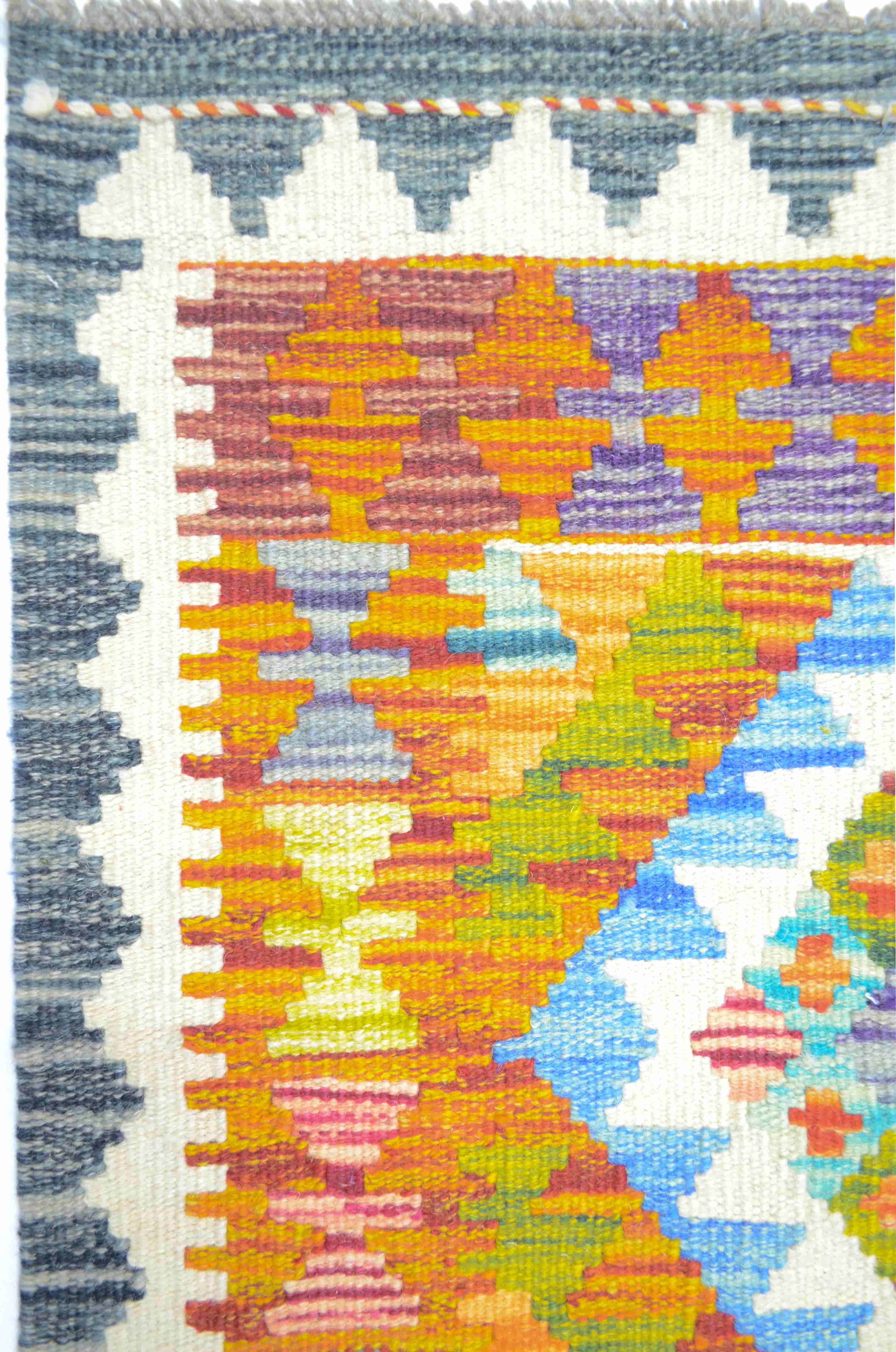 El Dokuma Renkli Afgan Kilim 60x90 cm (0.54 m²)