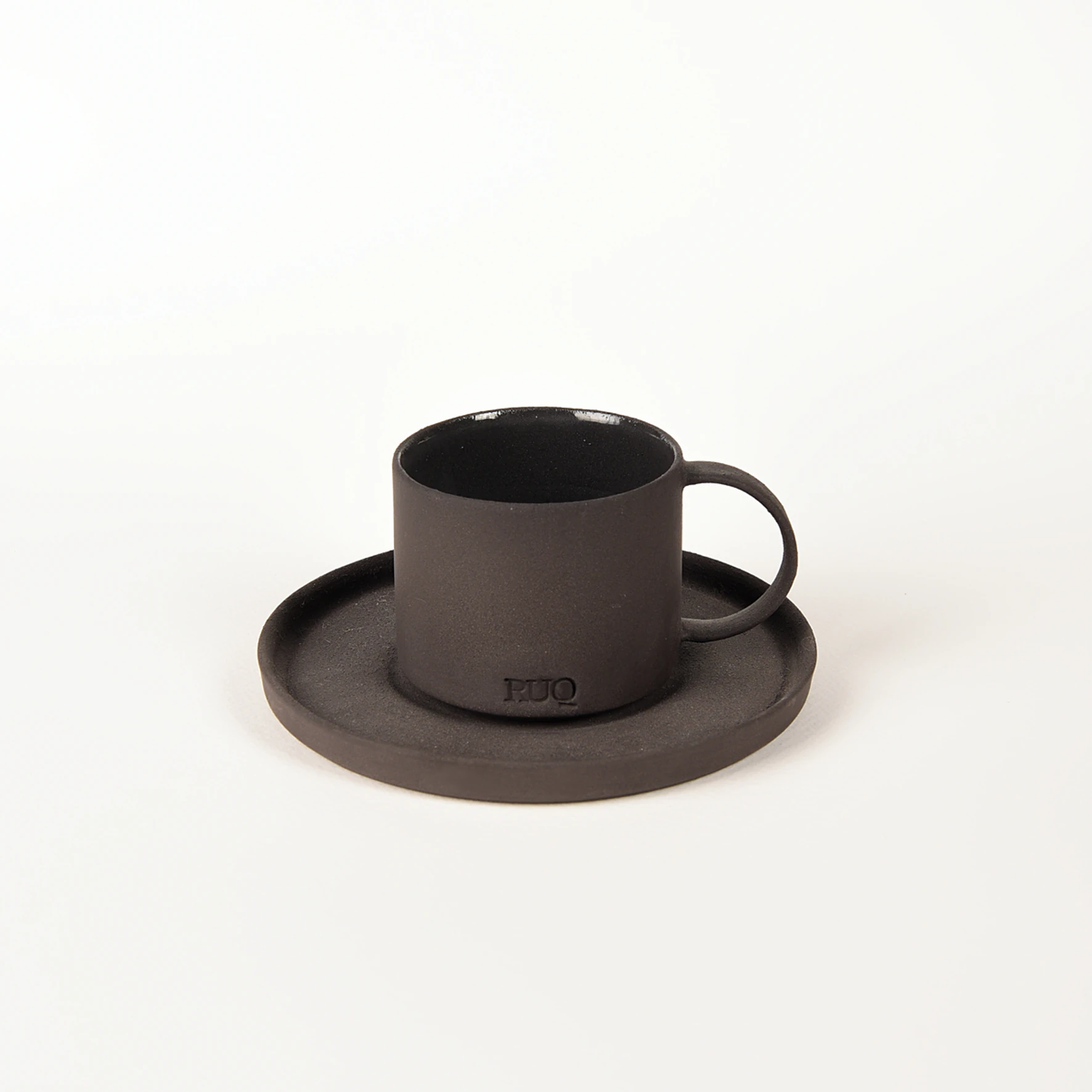 Pebble Siyah Türk Kahvesi Fincanı ve Tabağı – 70 ml Stoneware – 1 Adet