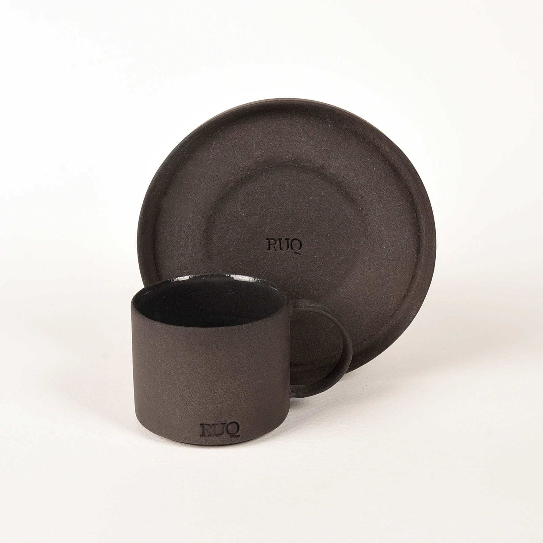 Pebble Siyah Türk Kahvesi Fincanı ve Tabağı – 70 ml Stoneware – 1 Adet