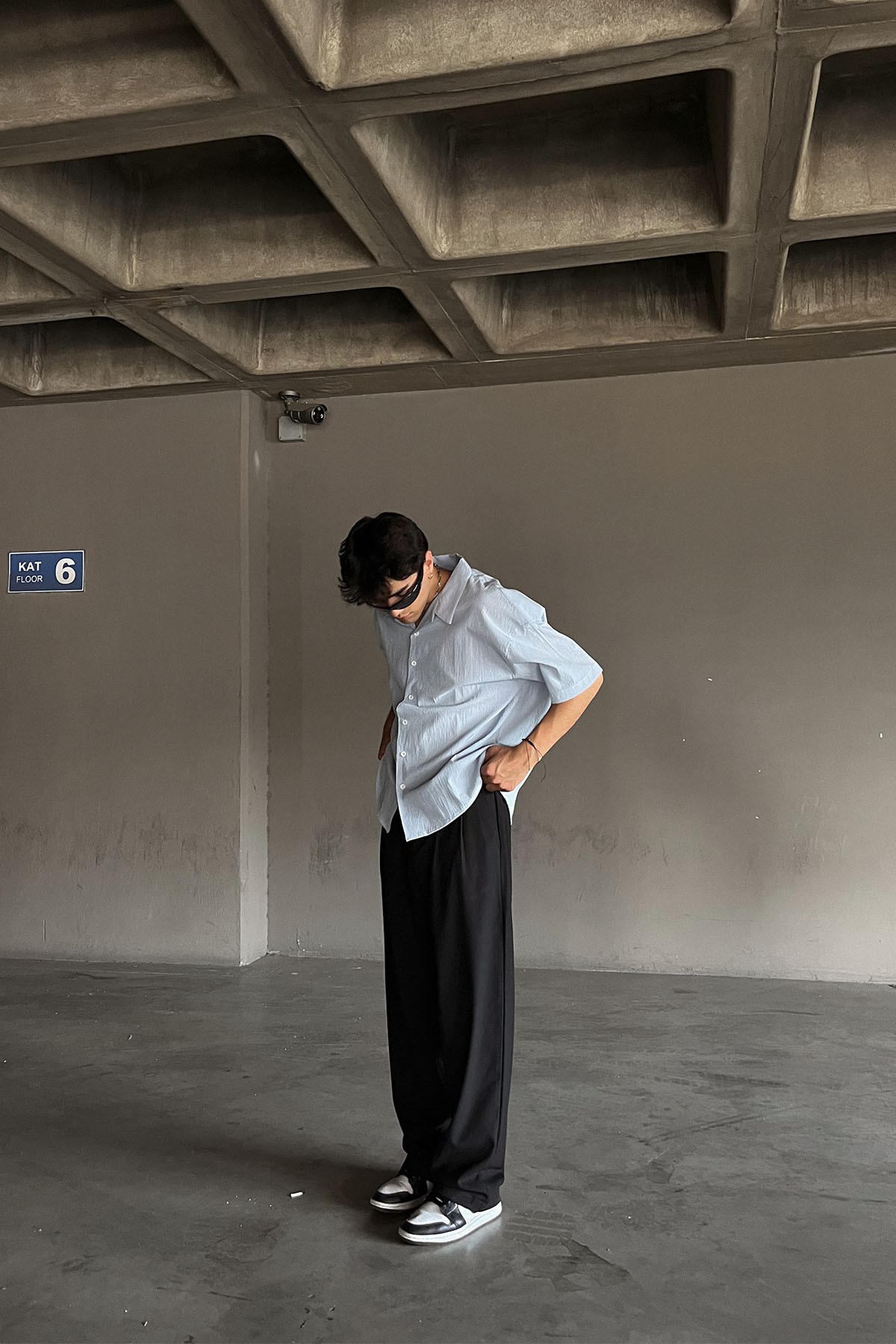 Liner Kısa Kol Oversize Su Yeşili Gömlek