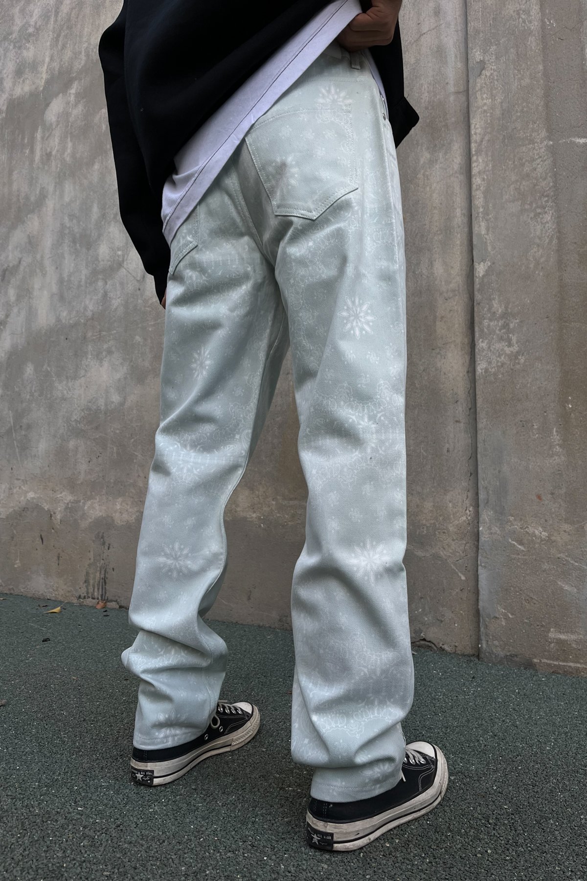 Etnik Desen Sage Baggy Pantolon