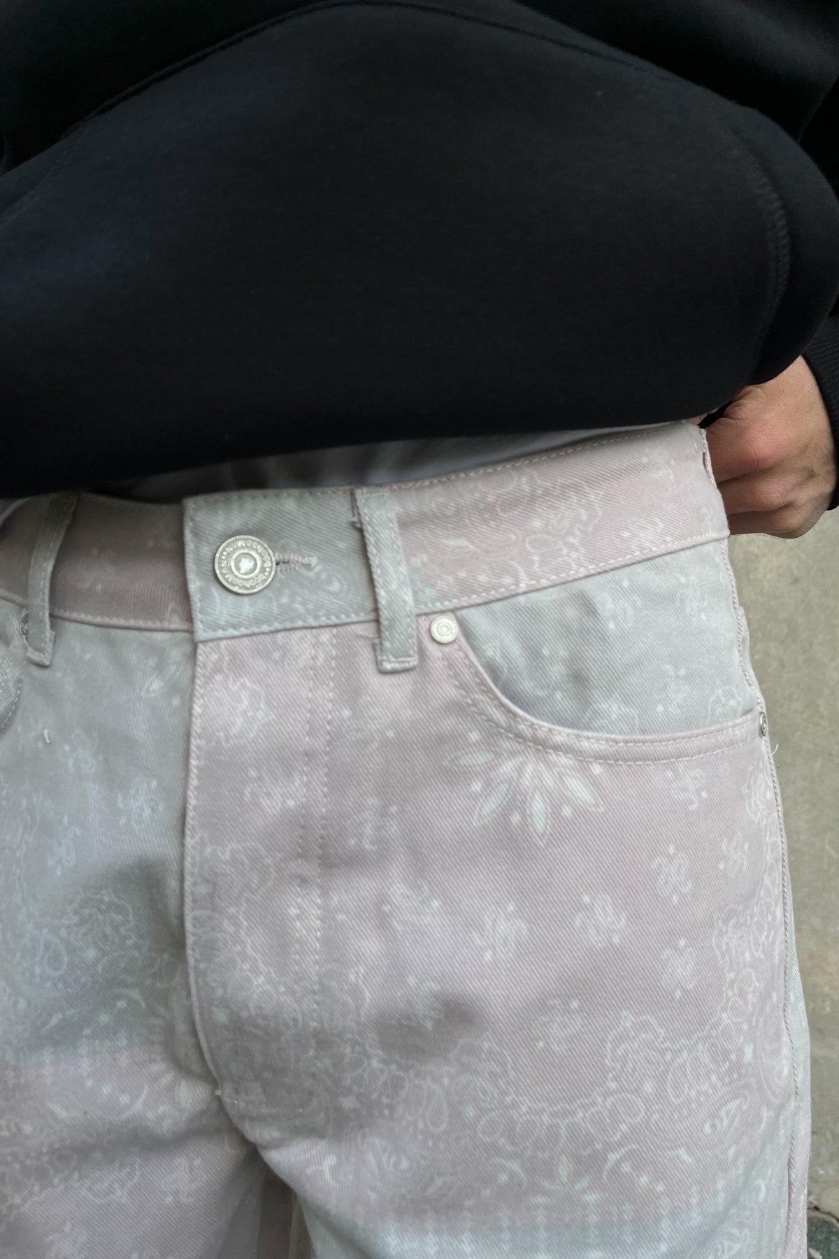 Etnik Desen Açık Kahve Baggy Pantolon