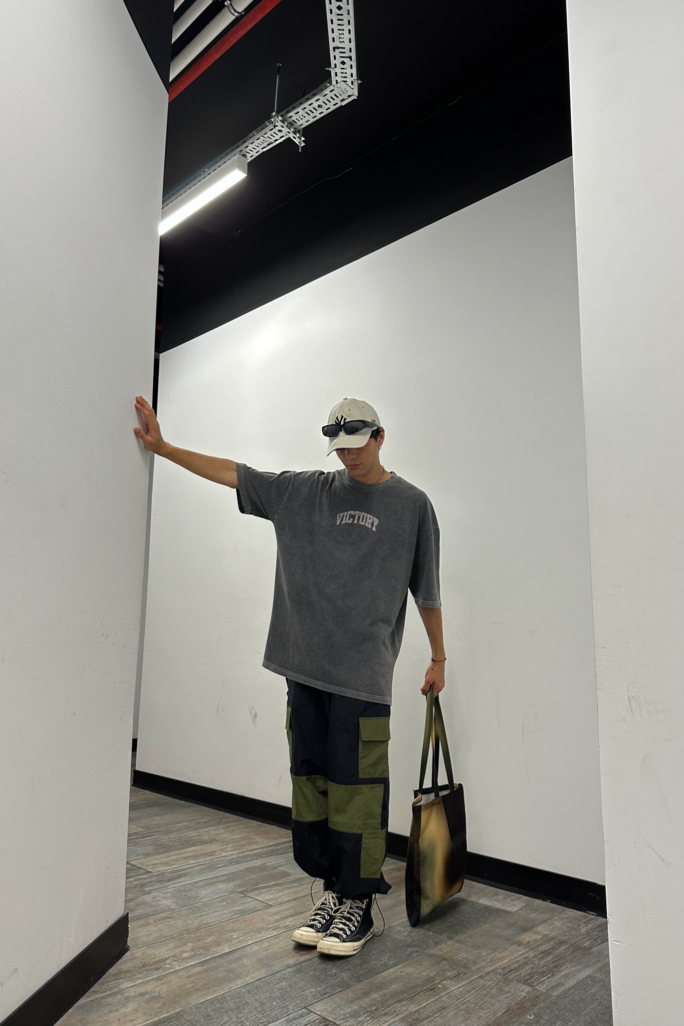Skater Siyah Paraşüt Pantolon