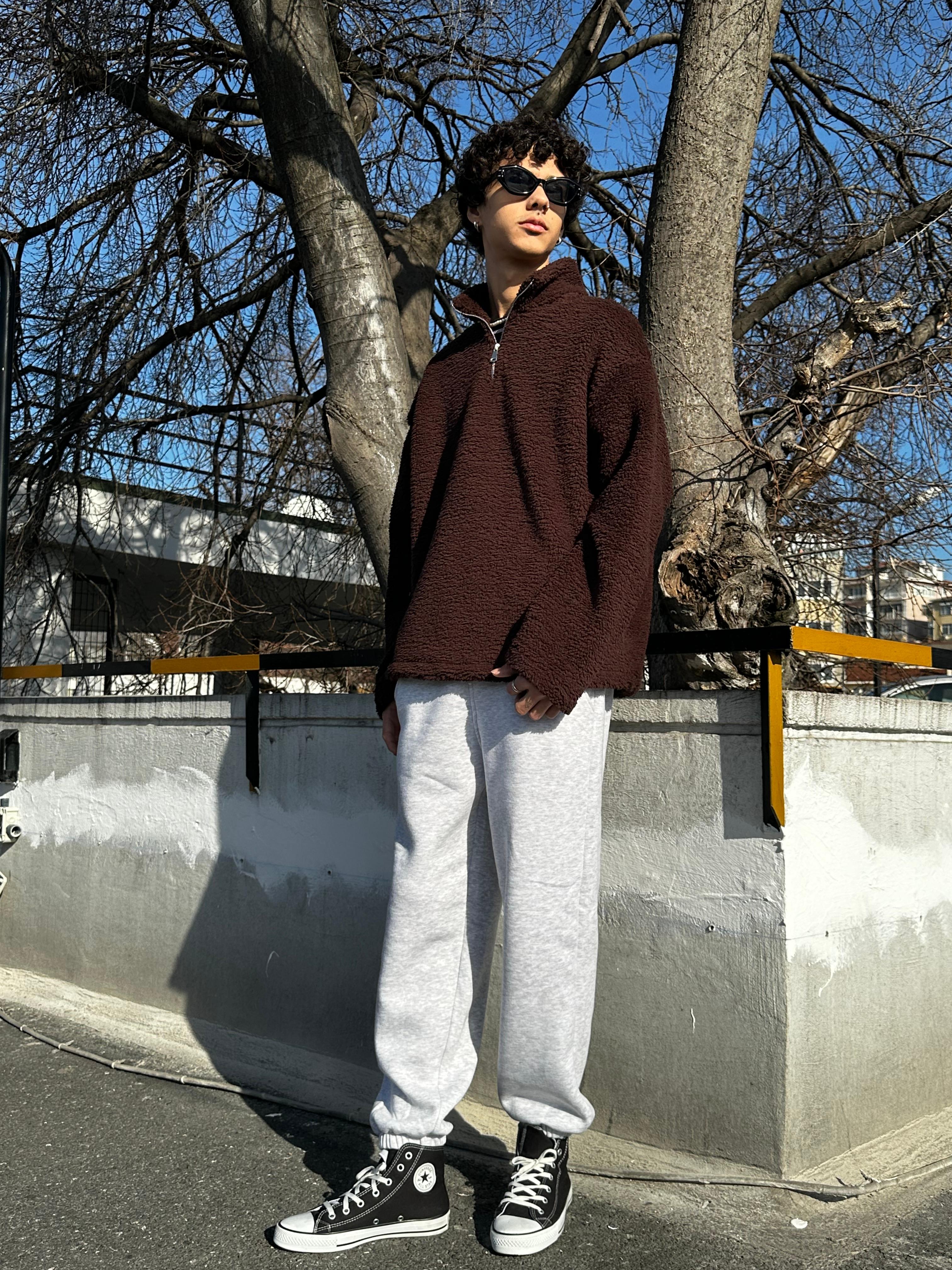 Fermuarlı Peluş Sweat