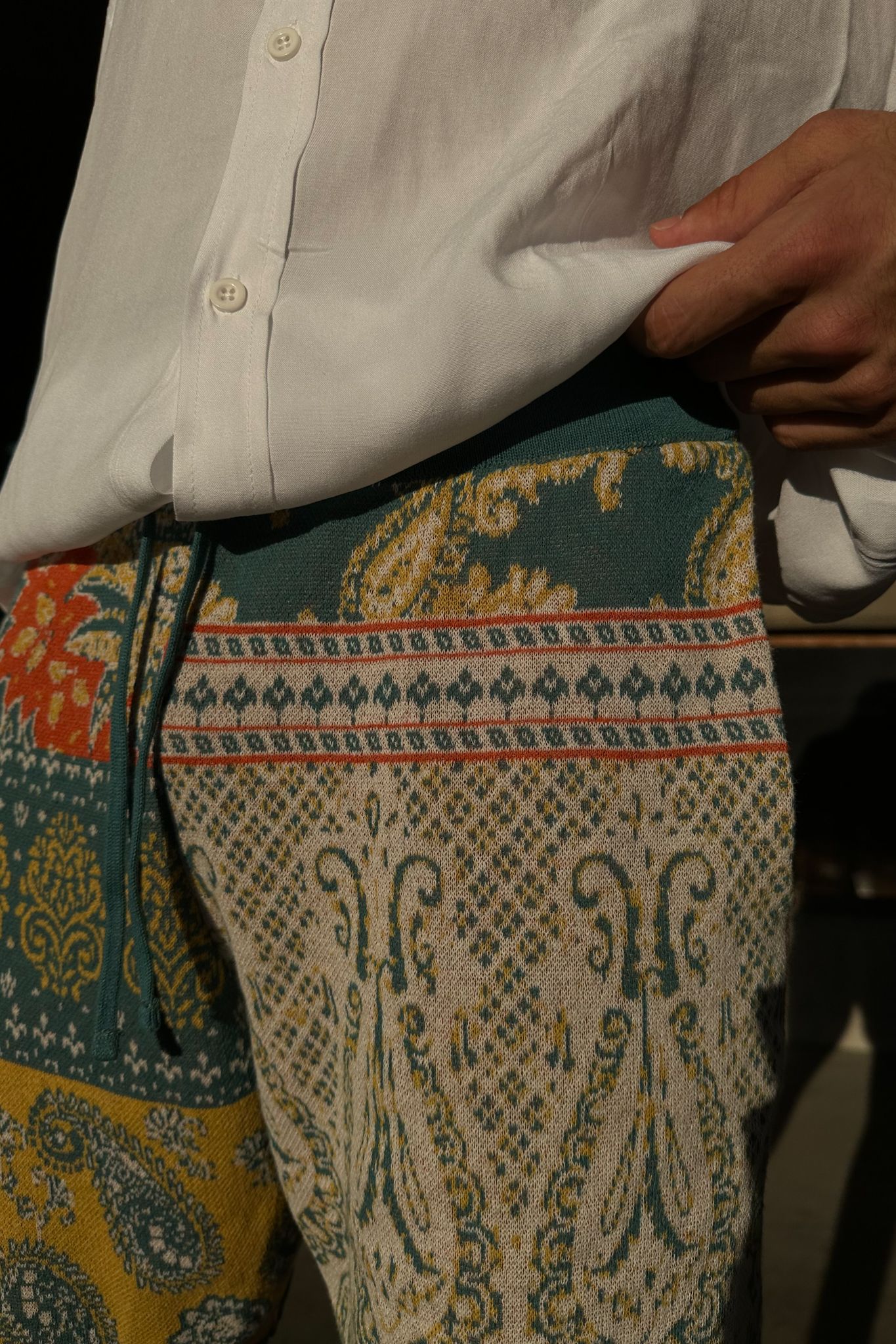 Premium Etnik Desen Relaxed Fit Şort