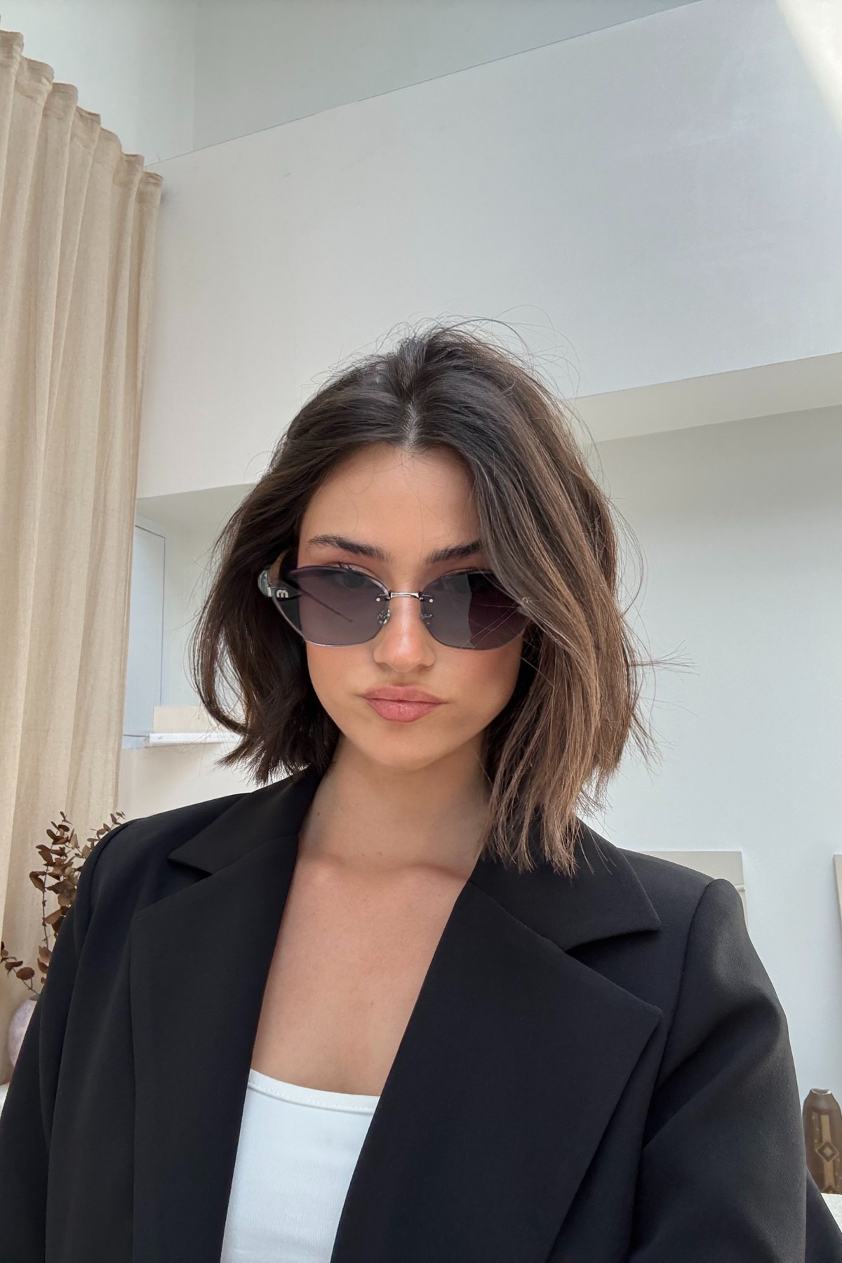 Miu Miu Cat-Eye Gözlük Mavi-Haki