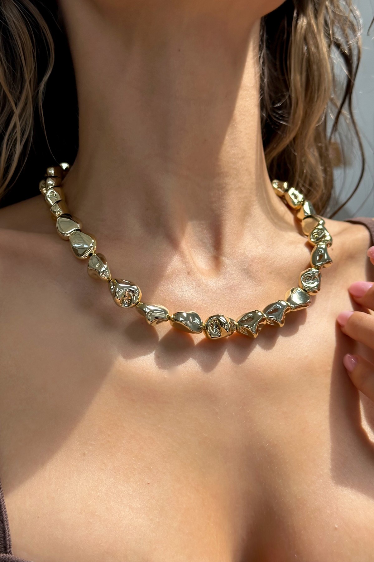 Gold Oval Kolye Gold