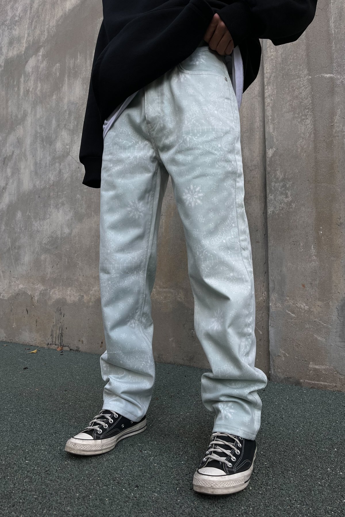 Etnik Desen Sage Baggy Pantolon
